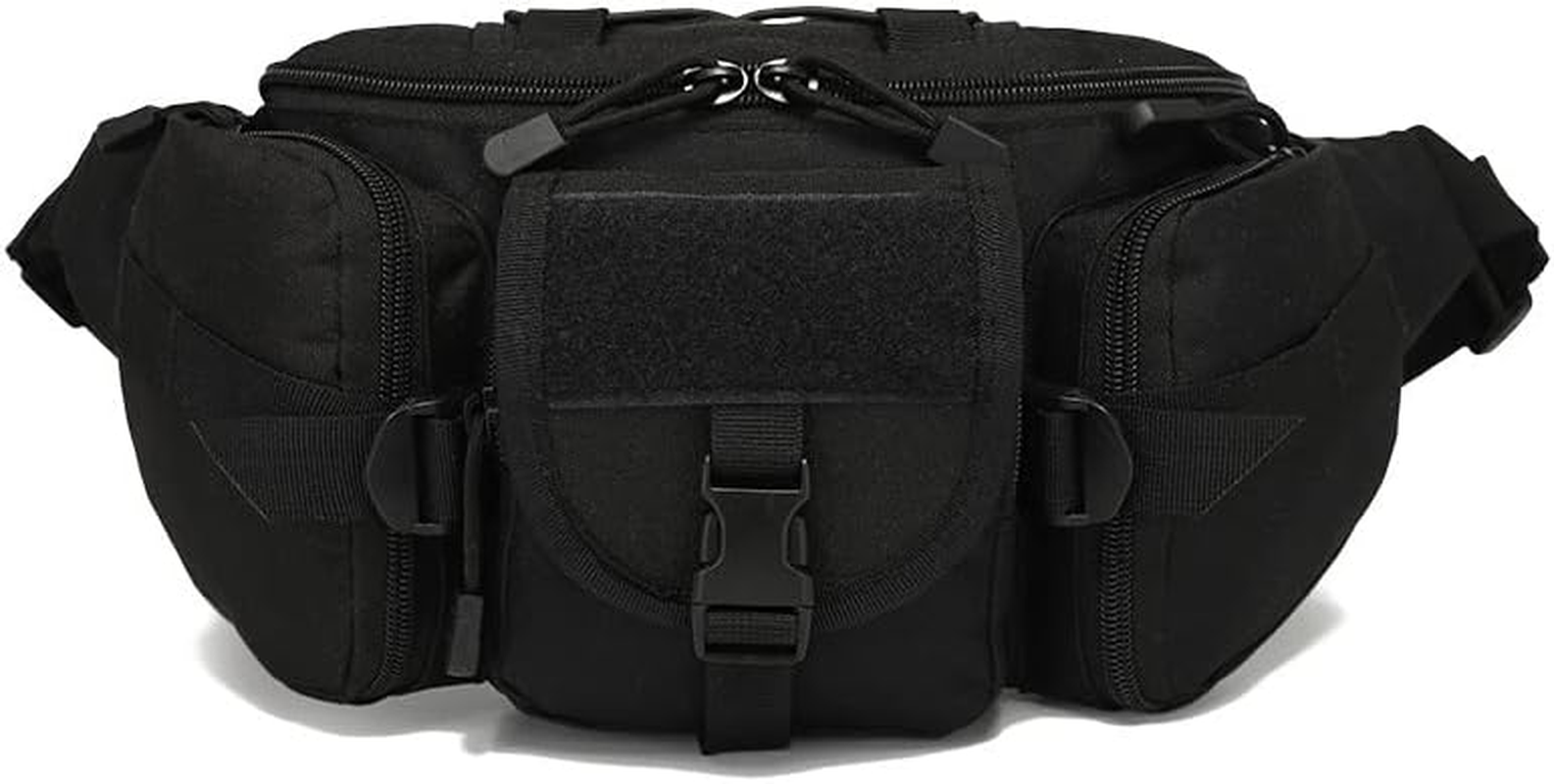 AIMALL 1X Utility Tactical Men Waist Bag Pack - Military Hiking Camping Belt Pouch, Durable Nylon, Multi-Functional with Adjustable Strap, 13.78 X 3.93 X 6.69 Inches, Black