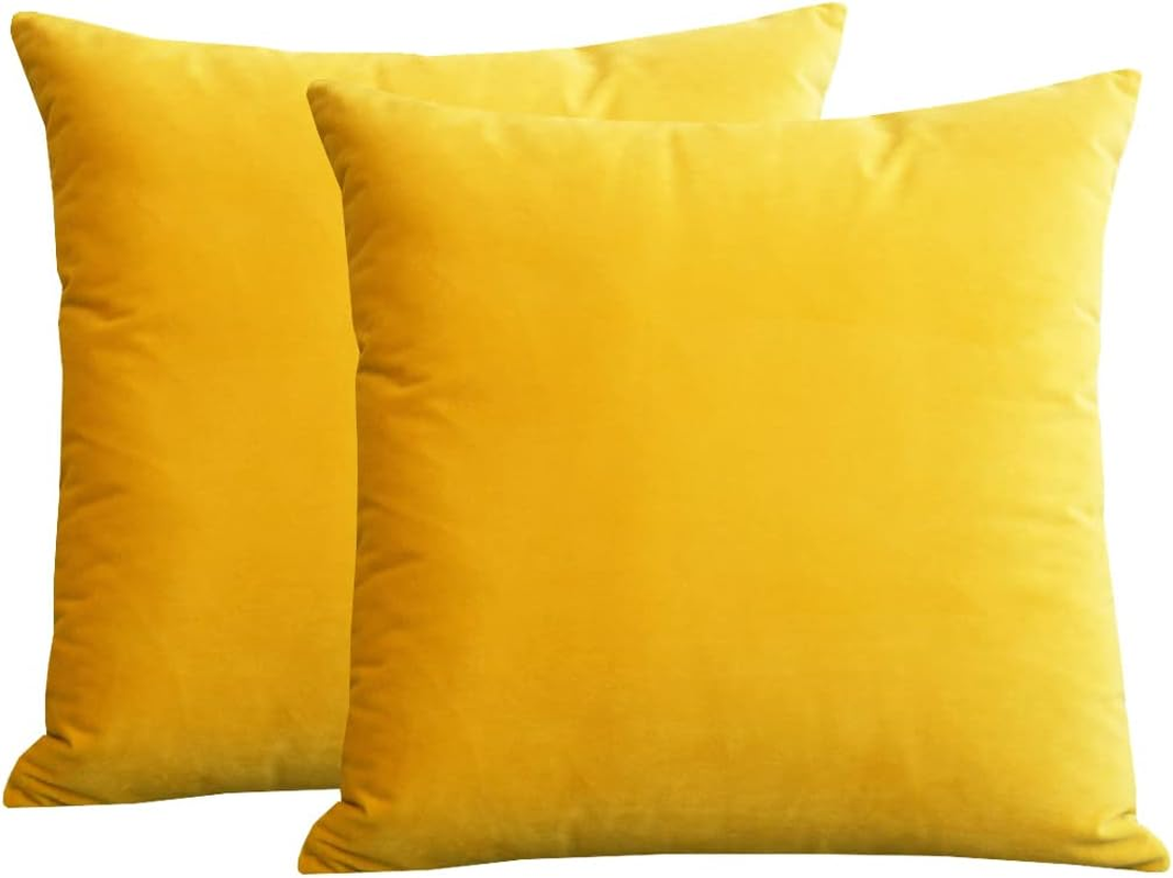 Lutanky Velvet Cushion Covers (Pack of 2) Lovely Rectangle Throw Pillow Cases Soft Solid Decorative Pillow Covers for Sofa Bedroom Car 12X20 Inch 30 X 50 Cm (Pink, 2 Pieces)