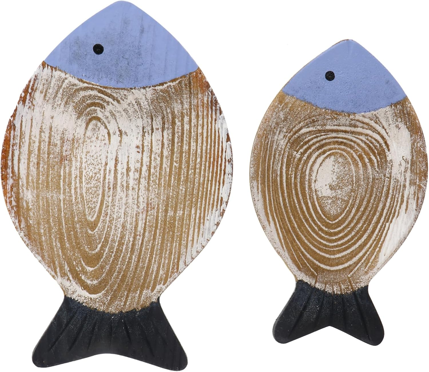 TOPPERFUN 2Pcs Small Fish Wall Hanging Decoration Fish Shaped Hanging Pendant Wall Art Decor for Home Ornament Wood Ornaments for Living