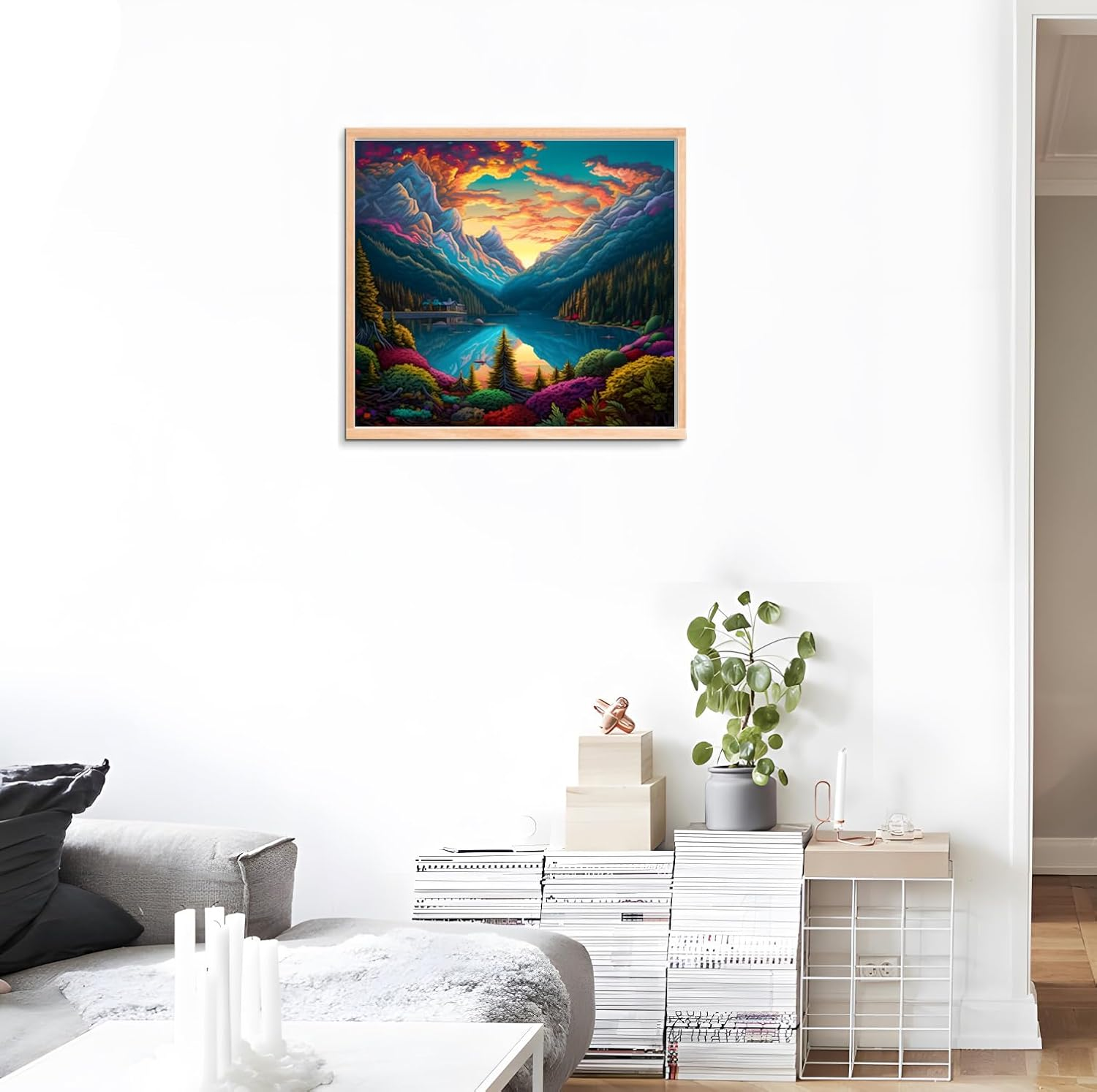 HONGYA ART DIY Paint by Numbers－Diy Adult Paint by Numbers Kits for Adults,Adult Painting Kits on Canvas Landscape for Living Room, Bedroom, Office 20X16 Inches(Ld-1) image number 4