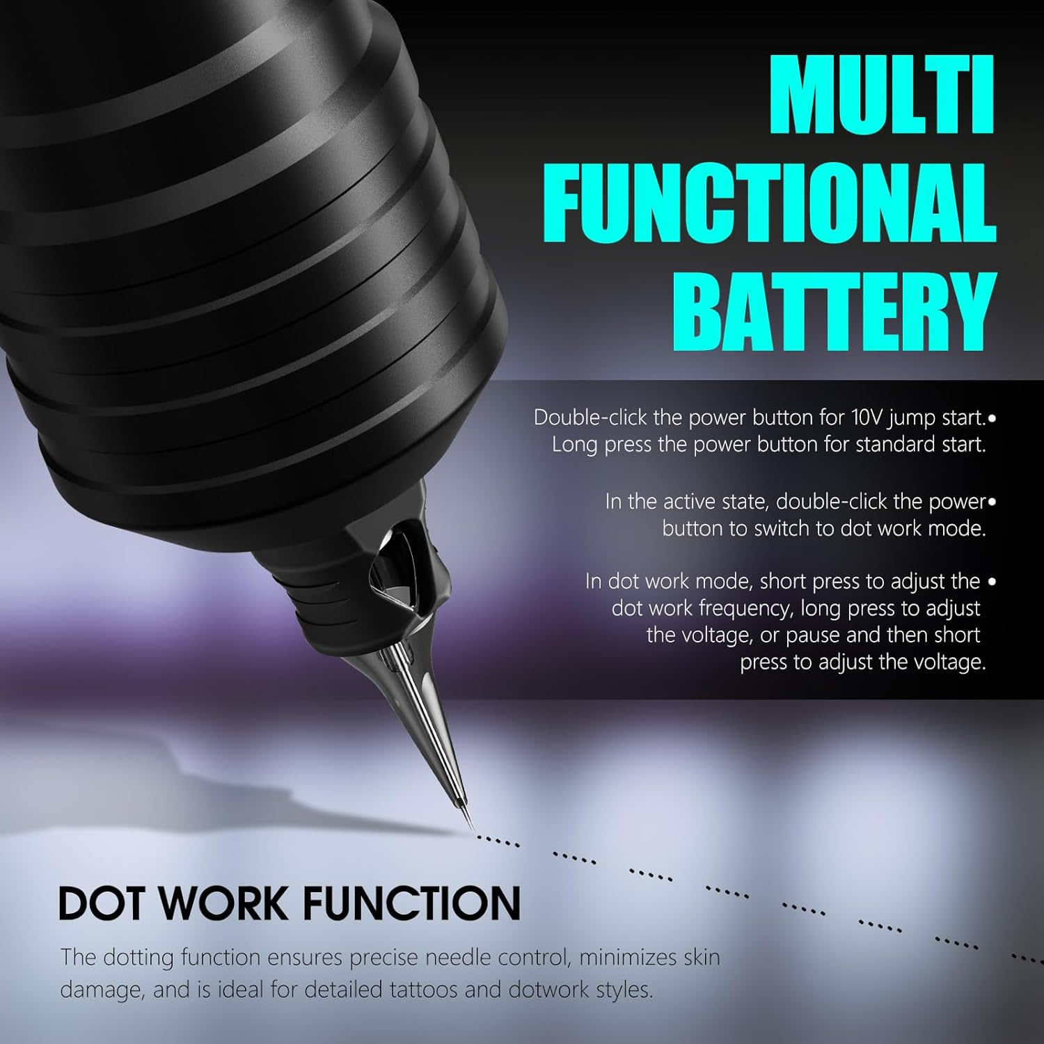 Kiss of Dragon Beginner Tattoo Gun - Wireless Tattoo Machine Ink Pen 1800Mah Battery