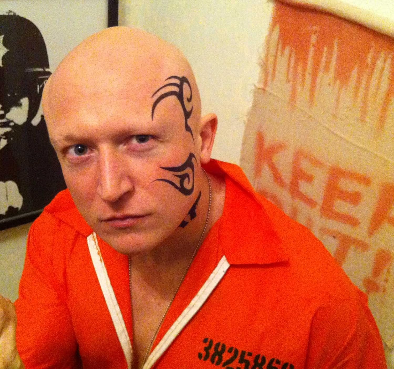 Hangover Inspired Temporary Face Tattoos &ndash; 2 Copies of Mike Style Tribal Tattoo &ndash; Easy to Apply, Easy to Remove image number 1