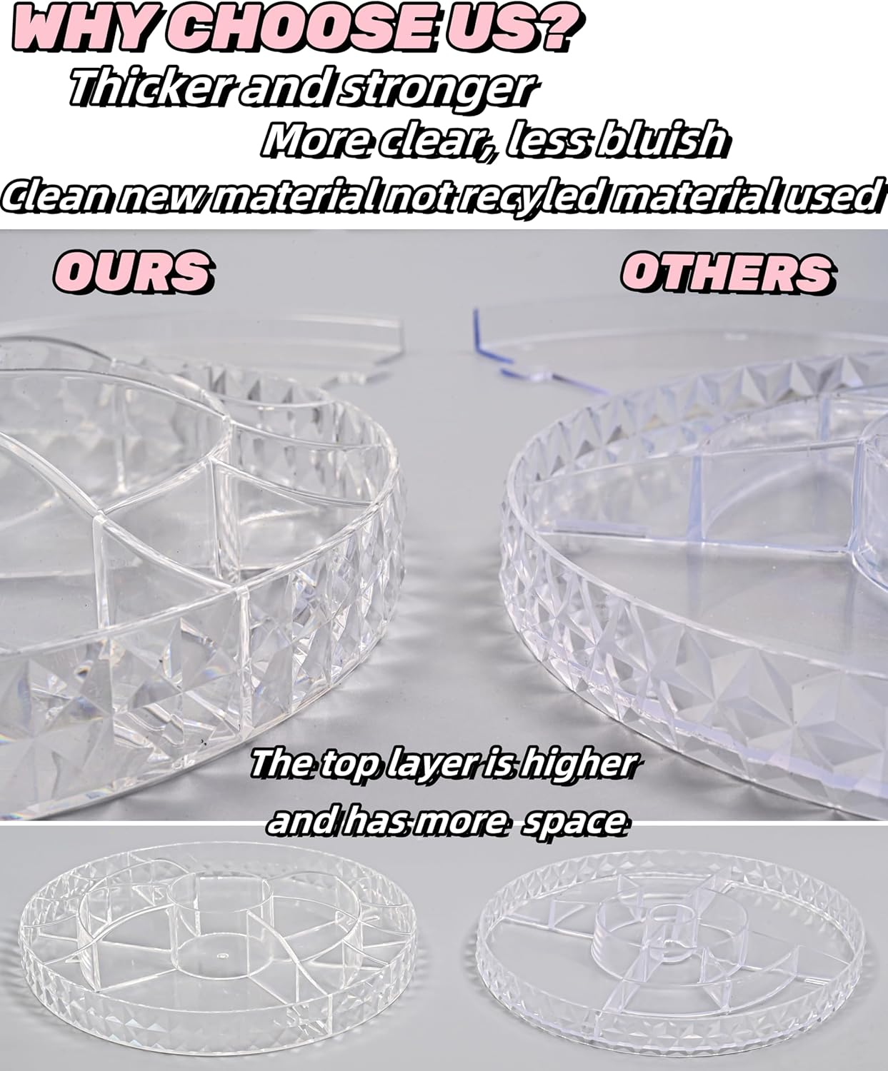 Kingtaily Rotating Makeup Organizer Spinning Makeup Organizer for Vanity, 360 Rotation with 6 Adjustable Layers, Large Capacity Vanity Organizer Skin-Care Organizers Clear Perfume Organizer image number 2