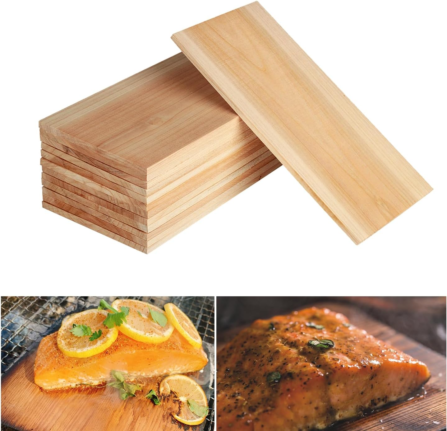 Bigger 12 PK, Cedar Planks for Grilling Salmon,11"X 5.75" Better Smoking, Add Best Smoky Flavor to Salmon, Veggies, Restaurant Quantity image number 2