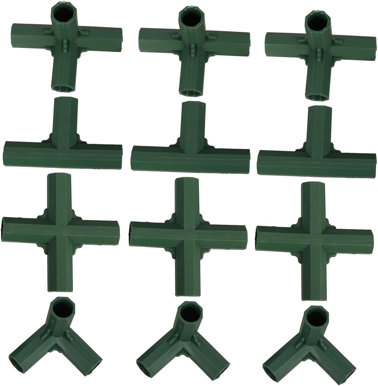 BEBEMOKO 12Pcs Three-Way Gardening Frame Joints Greenhouse Connectors Frame Connector for Greenhouse Material Reusable and Stable image number 4