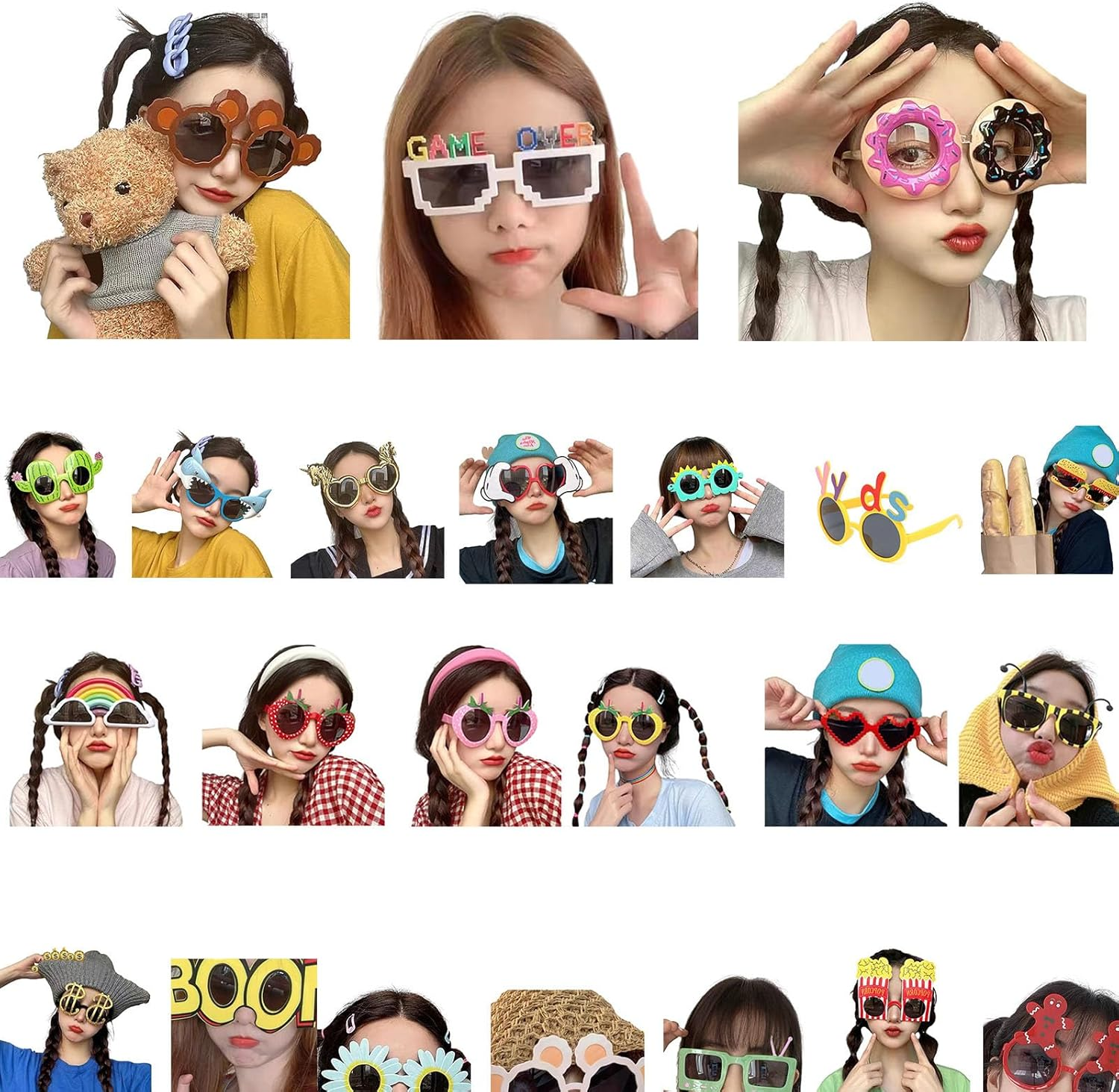 HOOLRZI Funny Party Sunglasses Party Favor Novelty Fancy Eyeglasses Photo Booth Props for Adults Teens Birthday Beach Party Fun and Quirky Glasses image number 4