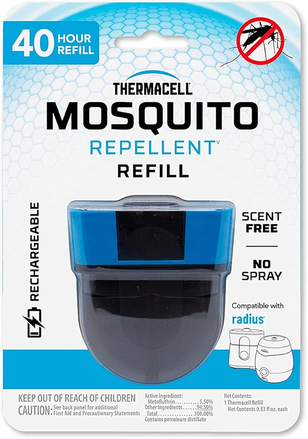 Thermacell Mosquito Repeller Refills, 40-Hour Protection, 28M&sup2; Area of Coverage, Scent-Free, Compatible with Radius and Rechargeable Repellers, 1 Pack image number 4