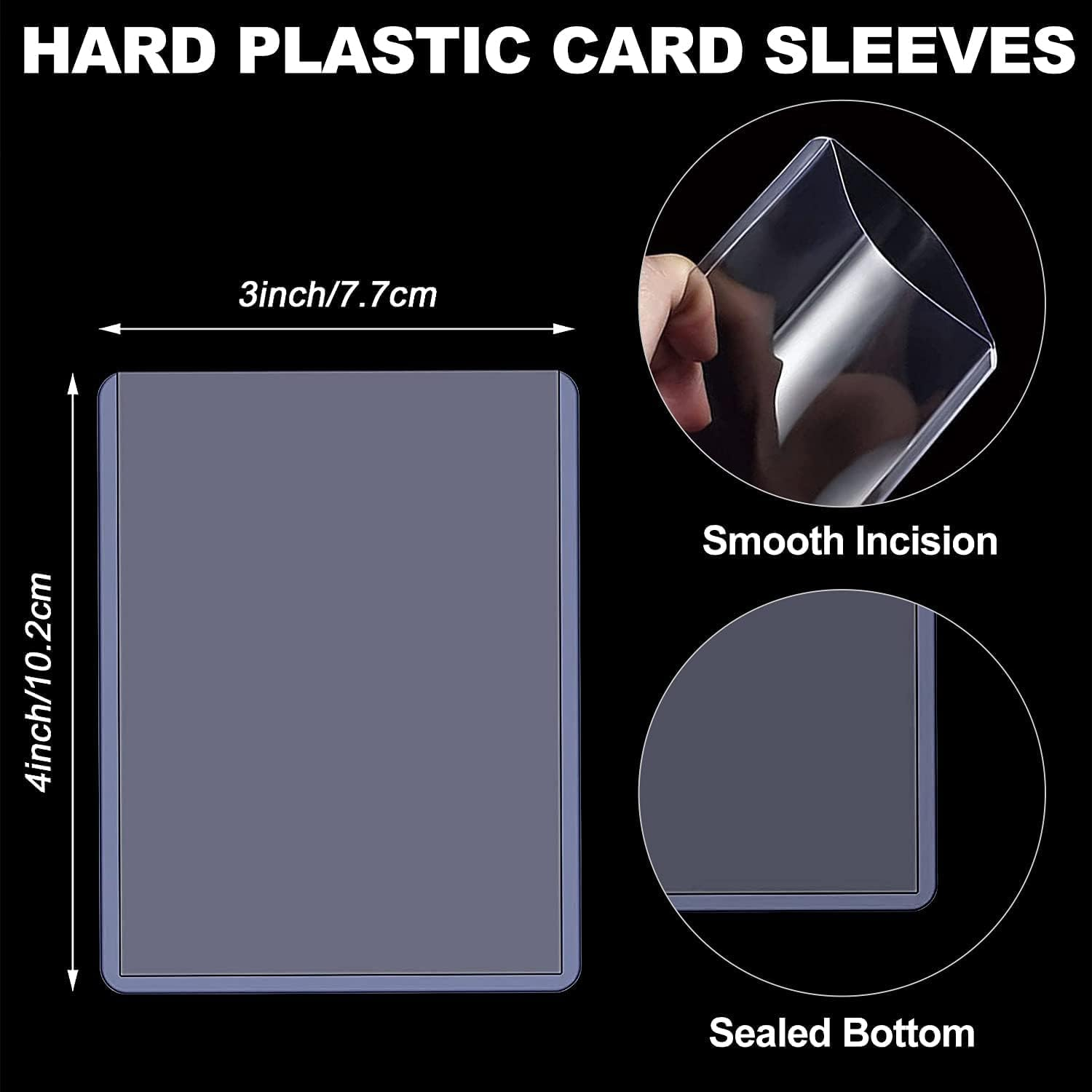 40Pcs Clear Card Sleeves, Clear Hard Plastic Thick Card Protectors Holders, Trading Card Sleeves for Top Loaders, Baseball, Trading, Sports Cards (4 X 3 In) image number 5