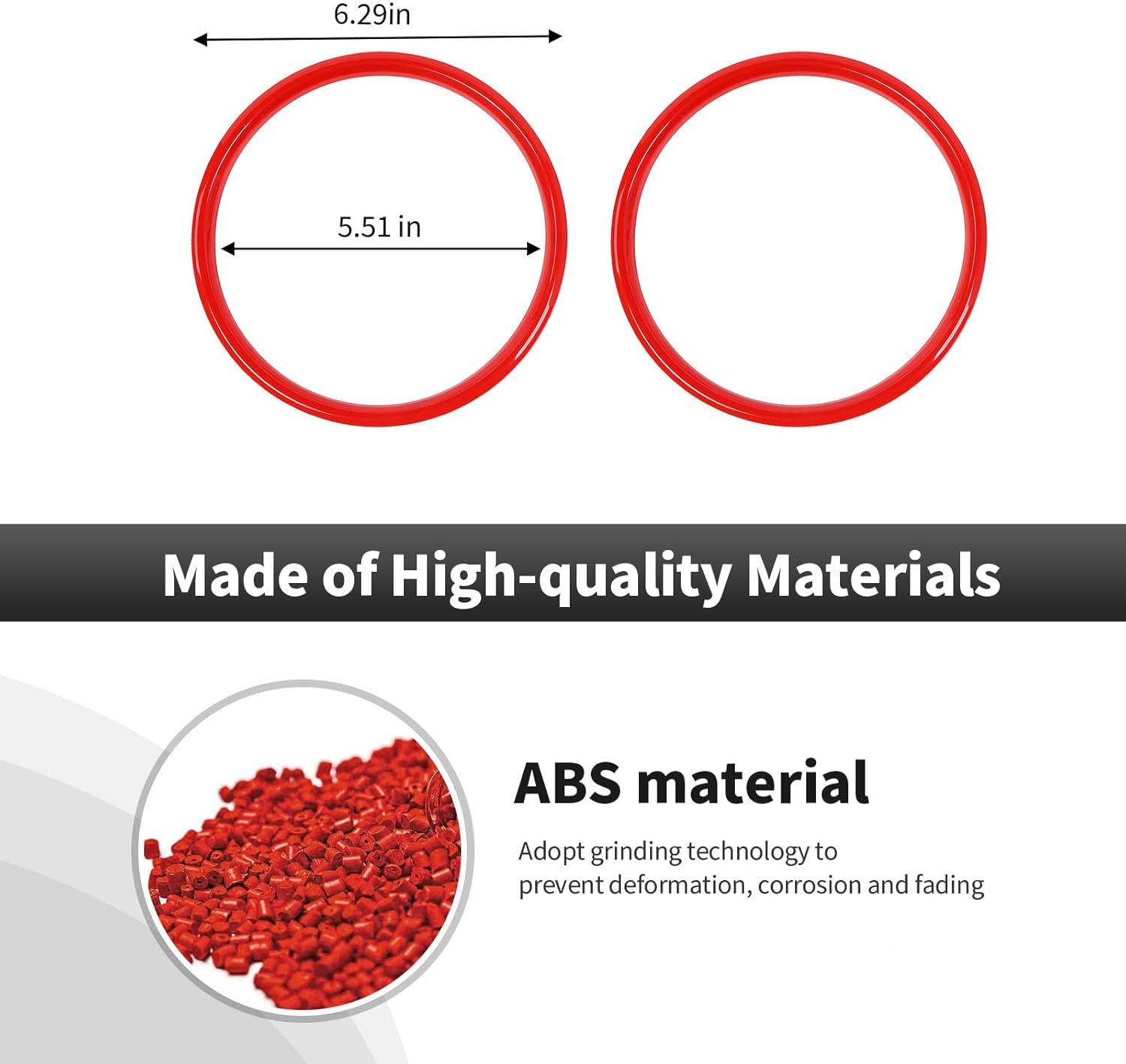 Cherocar Fit for Ford Mustang Interior Accessories, Front Door Speaker Ring Cover Accessories, Door Speaker Ring Trim Cover for Ford Mustang 2015 2016 2017 2018 2019 2020 2021 2022 2023 2024 2025+ image number 5