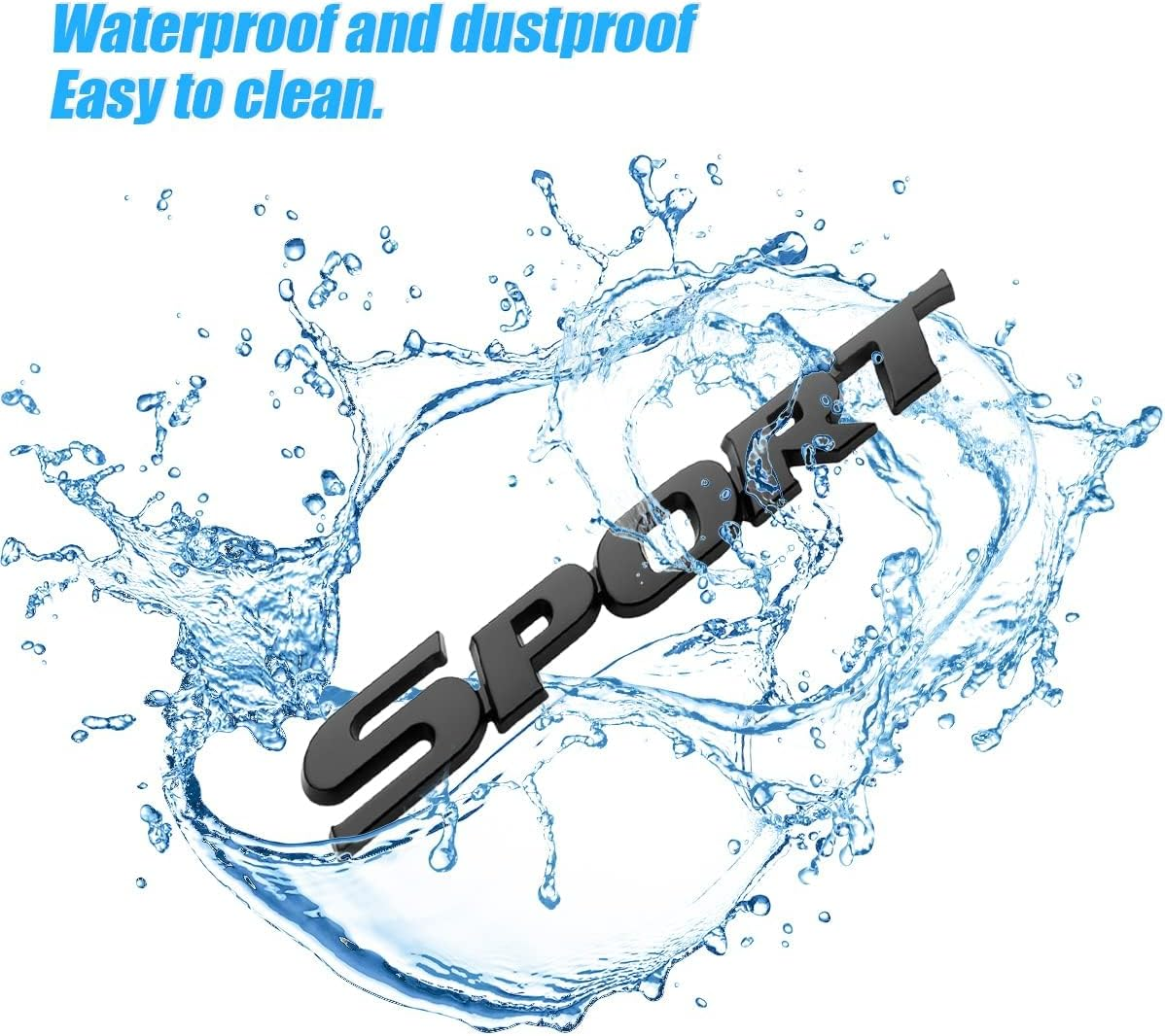 3D Metal Sport Sticker for Car, Styling Personalise Sport Emblem Decal, Auto Badge Stickers Car Exterior Decoration Accessories, 3D Stickers for Trunk Side Fender Rear Tailgate (Black) image number 2