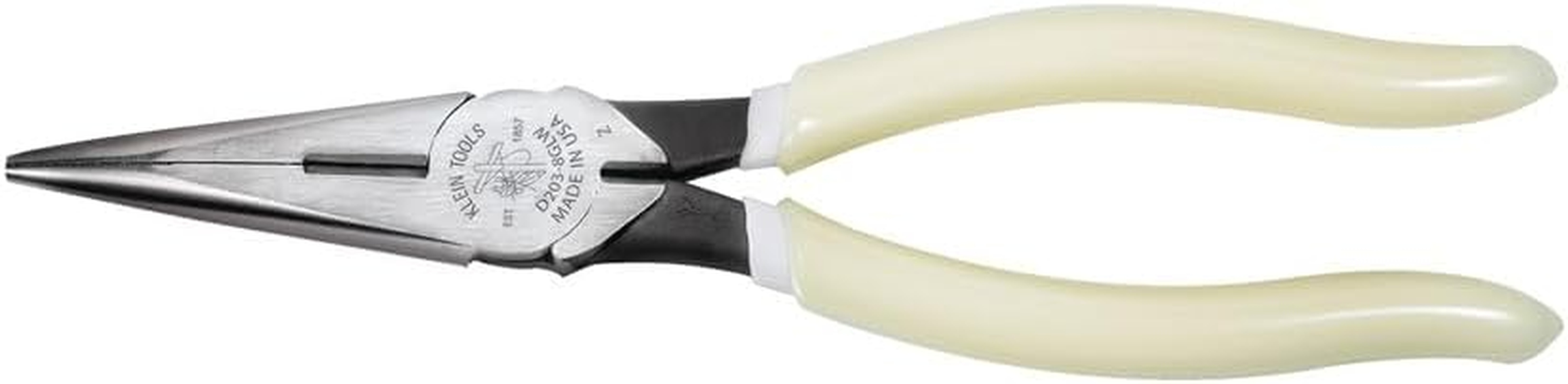 Klein Tools 8" Long Nose Pliers Side-Cutting, Hi-Viz, Glow in the Dark Grips to Easily Locate Your Tool in Dark or Low Lit Areas, D2038GLW image number 4