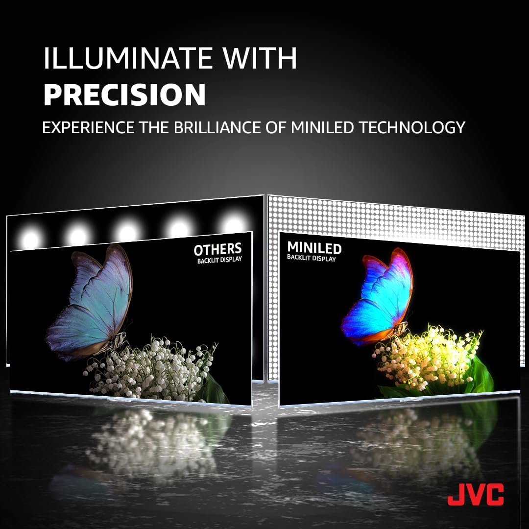 JVC 98 Inch UHD 4K Miniled Smart Android TV | Ultra-Thin Bezels with Metal Frame | 120Hz & MEMC | Chromecast & Google Assistant | Dolby Vision & Atmos | Netflix, Youtube, Prime & More | AV-J987145A image number 1