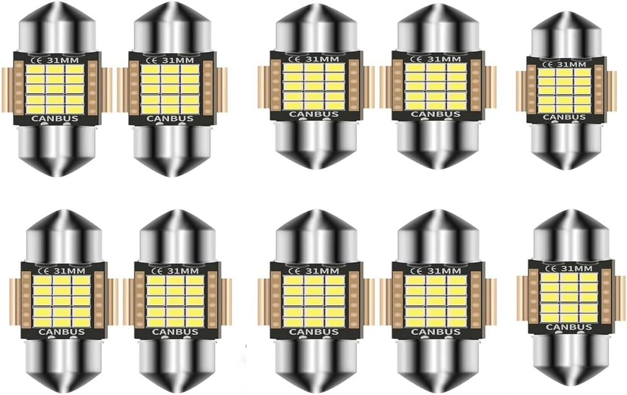 [10 Pack] TAVICE ULTRA BRIGHT 12V 31Mm Festoon LED Bulbs with 15 LED for Car, UTE, 4WD Dome & Map Interior Lights | Energy Efficient & 10-Year Lifespan image number 1