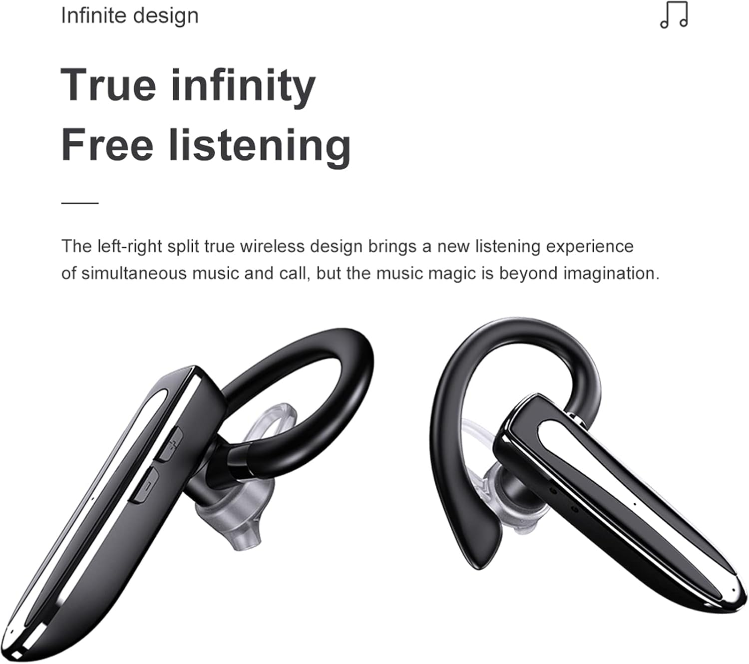 Bluetooth Headset with Microphone Hands-Free Bluetooth Ear Headset Bluetooth Mobile Phone In-Ear Headphones with Charging Case for Driving Business Office Wireless Headphones Earphones Hands-Free Kit image number 5