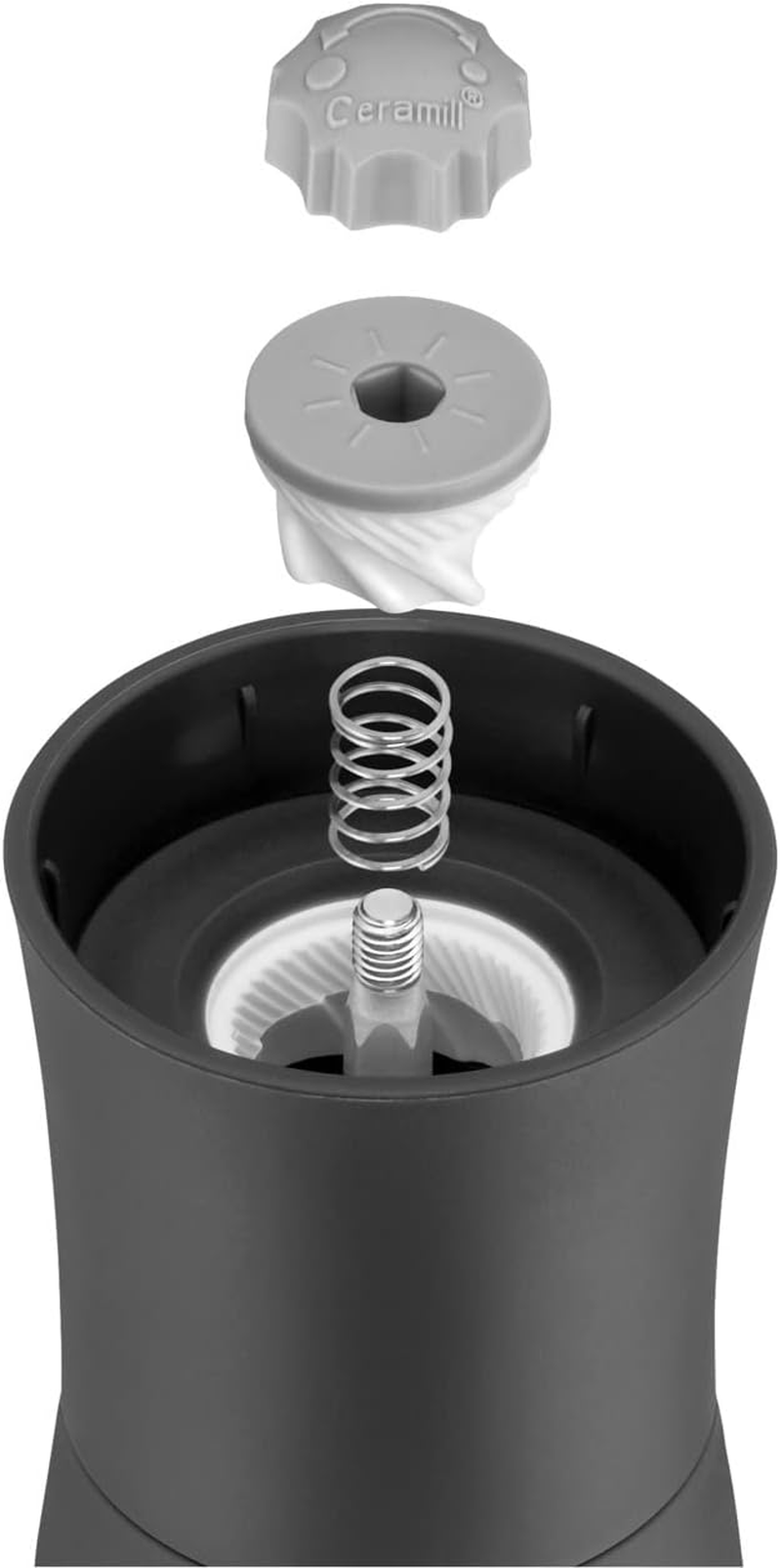 WMF Trend Spice Mill Set 2 Pieces Ceramic Grinder Salt Mill Pepper Mill Anthracite Grey image number 2