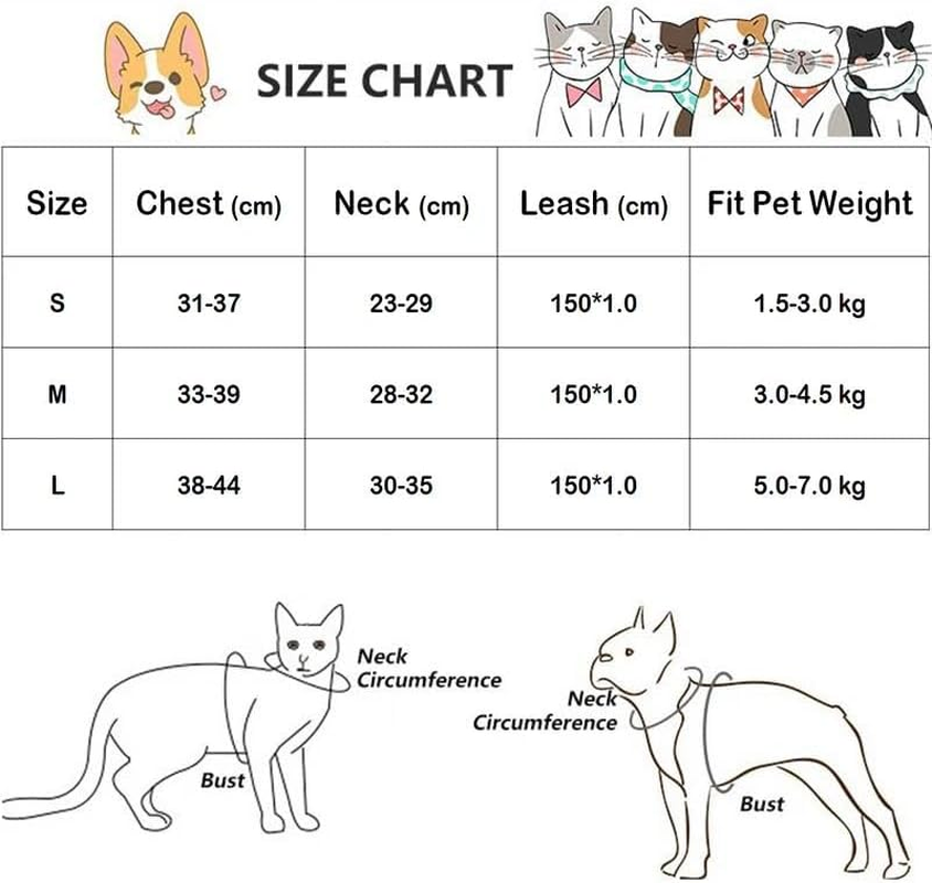 Adjustable Dog Harness and Leash Set No Tension Dog Cat Harness and Leash Set Winter Warm Soft and Comfortable Pet Harness and Leash Set for French Bulldog Chihuahua Pug,Green,L