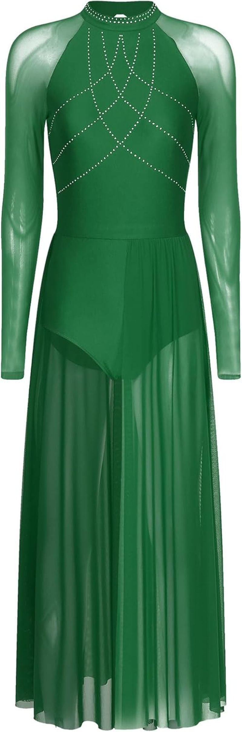 Loodgao Women'S Long Lyrical Dance Costume Split Sleeved Modern Contemporary Dance Dress image number 7