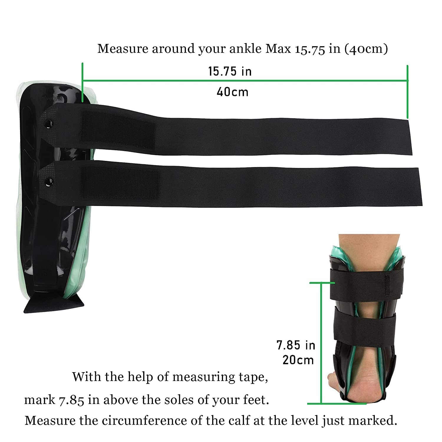Air Gel Ankle Brace - Stirrup Ankle Splint - Adjustable Rigid Stabilizer for Sprains, Strains, Post-Op Cast Support and Injury Protection image number 2