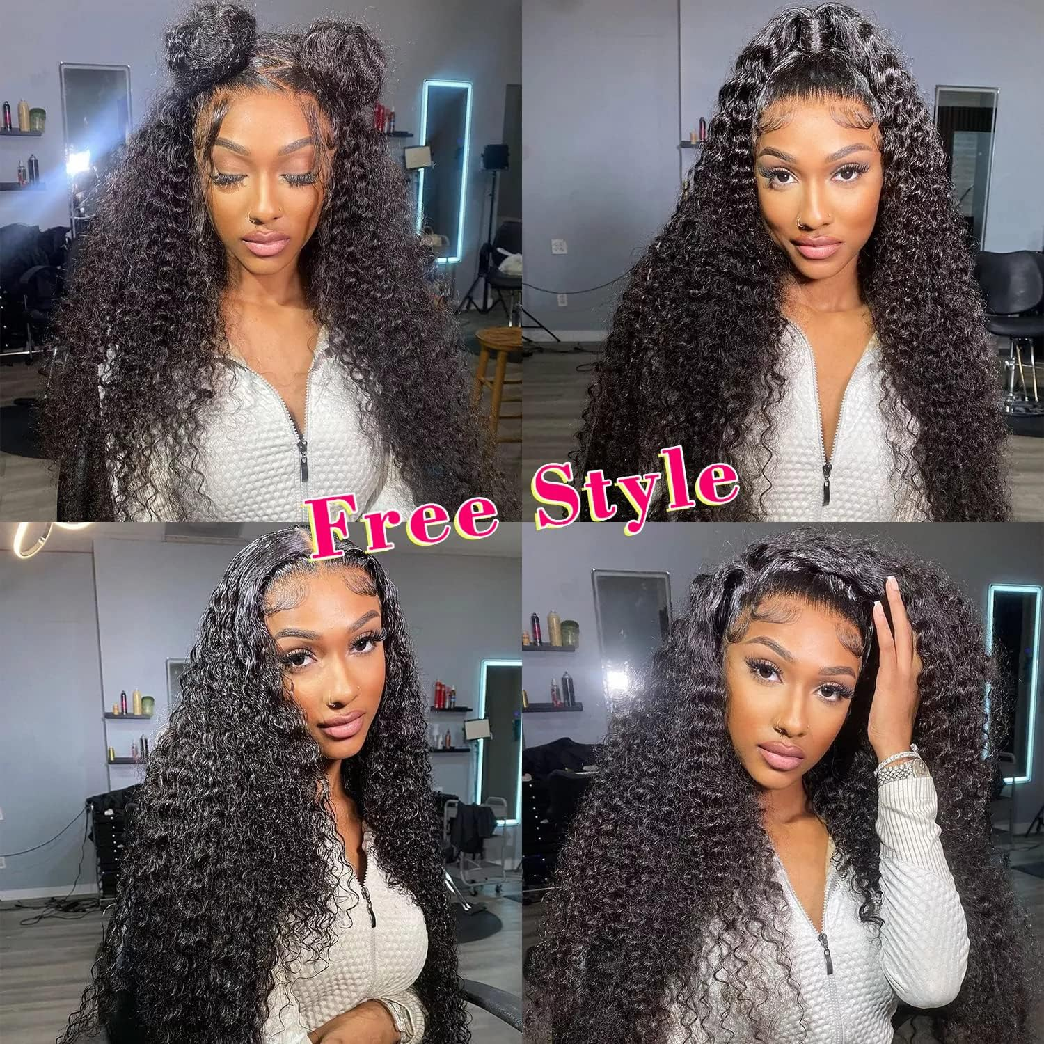 30 Inch Lace Front Wig Human Hair for Black Women 180% Density HD Transparent 13X4 Deep Wave Lace Front Wig Human Hair Pre Plucked Wet and Wavy Brazilian Curly image number 3