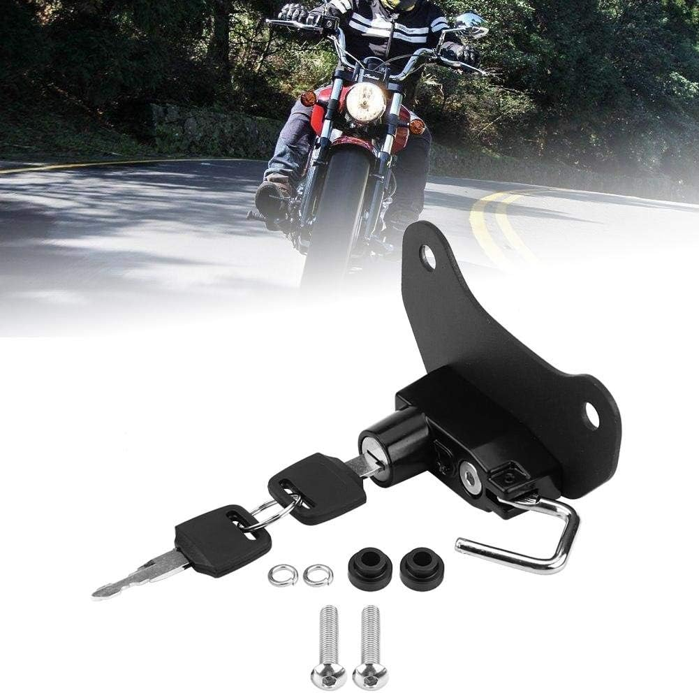 For Indian Scout Bobber Accessories 2021 Motorcycle Helmet Lock,Aluminium Alloy Lock Mount Hook with 2Pcs Keys for 2015-2018,11 * 5.3 * 4.3Cm/4.3 * 2.1 * 1.7In(Black) image number 2