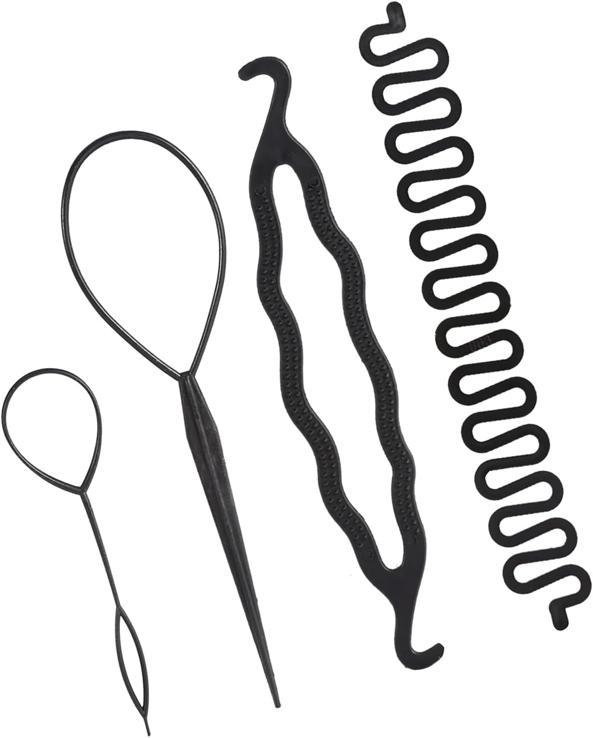 YUMILI 4 X Hair Bun Maker - Braiding Styling Discs 3 Types DIY Hair Styling Accessories (Stable Fast Hairstyles for Long Hair/Wedding/Party)