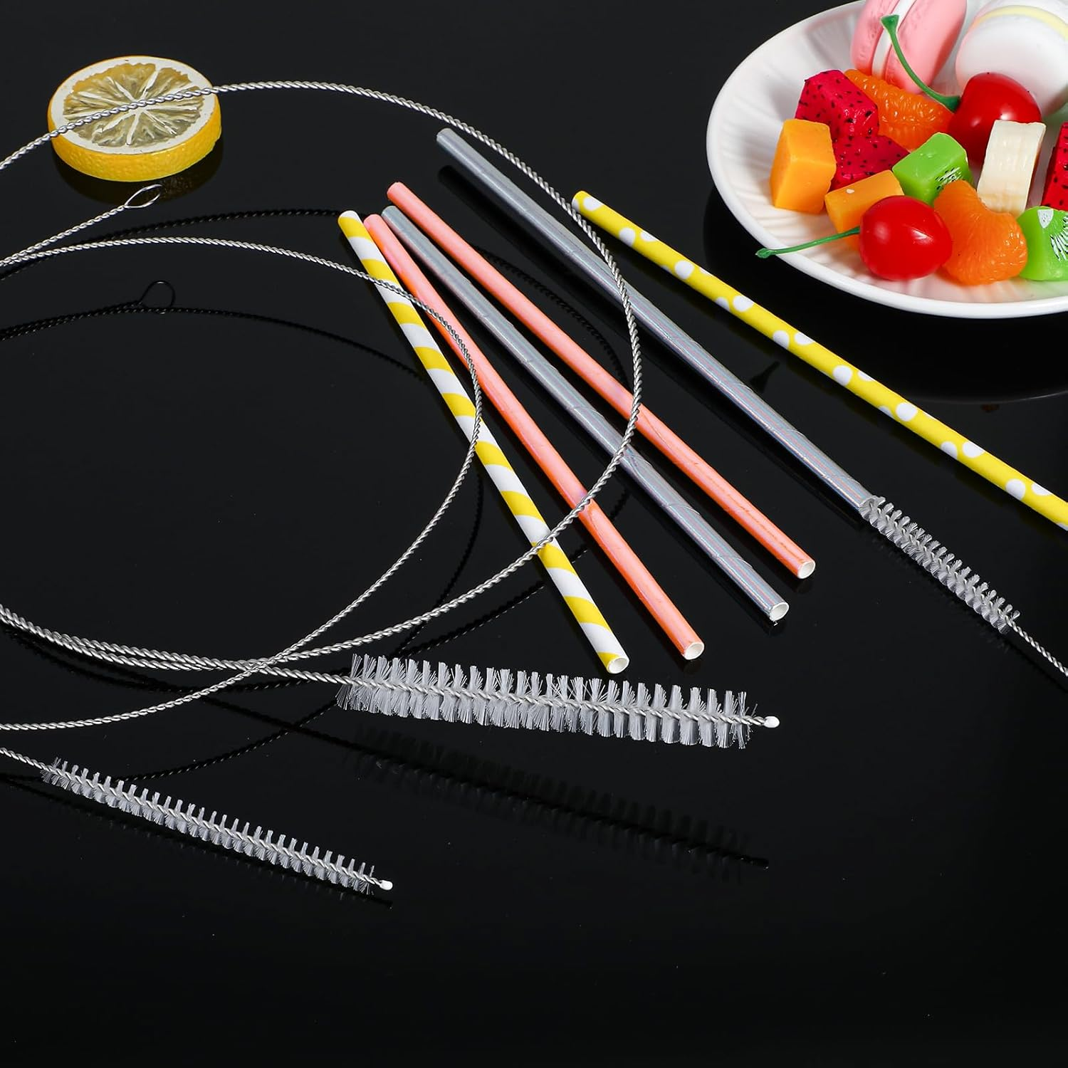 4Pcs 39.4 Inches Extra Long Pipe Cleaners ，Straw Cleaner Brush Extra Long for Cleaning Straw, Tube, Pipe, Hose, Refrigerator Drain, Laboratory Catheter Brush, White