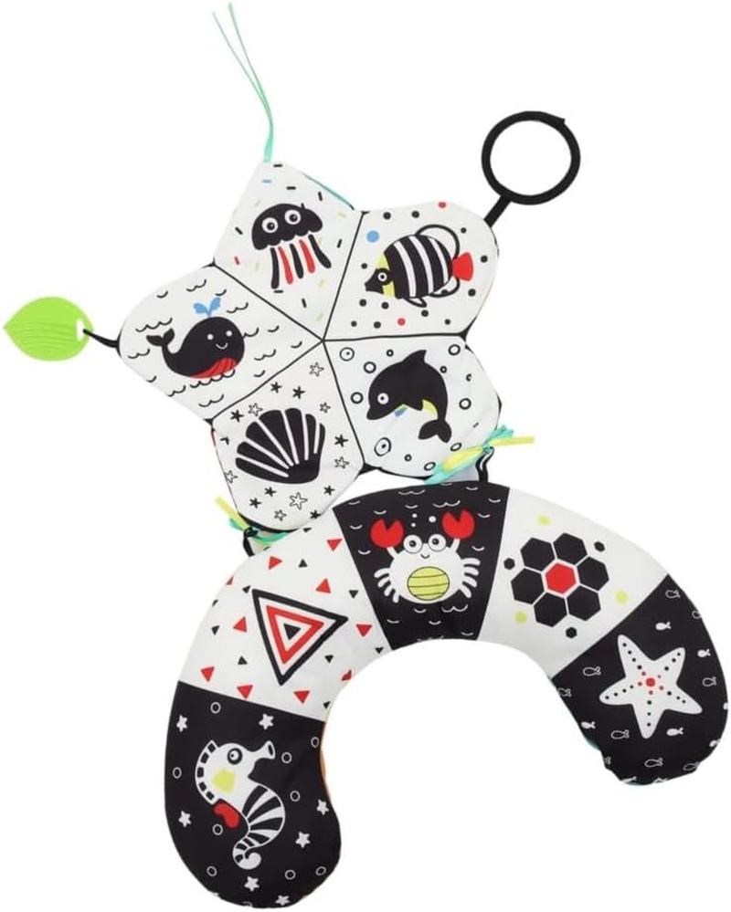 Poemtian Poemtian Baby Toys Infant Prone Pillow,Black and White High Contrast Baby Toys,Plaything Tummy Time Toys Cotton Pillow Infant Cotton Pillow for Infant Newborn Toddler