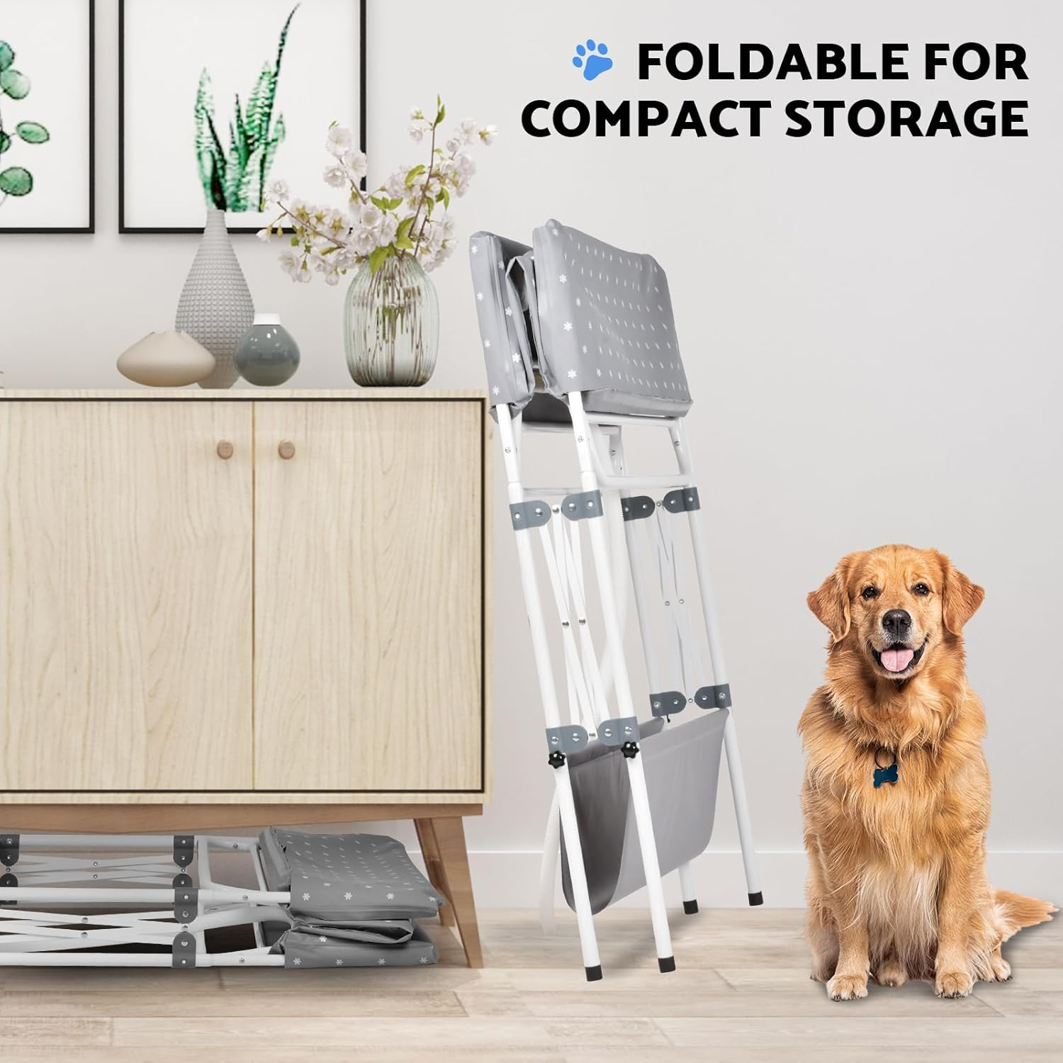 Advwin Portable Dog Bath Tub, Elevated & Foldable Pet Shower Station with Quick Drainage, Bathing Tub for Washing & Grooming Small and Medium Size Dogs, Cats and Other Pet, Indoor & Outdoor image number 1