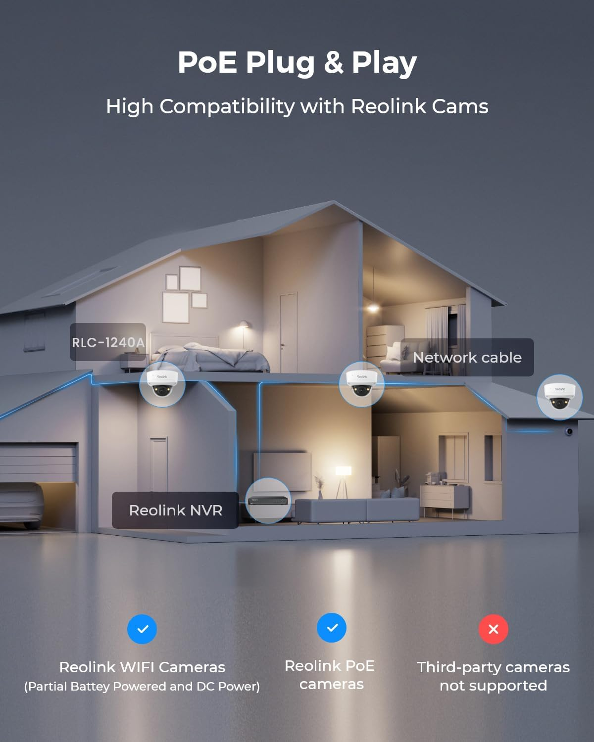 Reolink 12MP 8CH Poe Security Camera System with IK10 Vandalproof, 4Pcs Dome Poe Cams Outdoor, Spotlights Color Night Vision, Built-In 2TB HDD, Smart AI Detection, Two-Way Talk, RLK8-1200V4 image number 2
