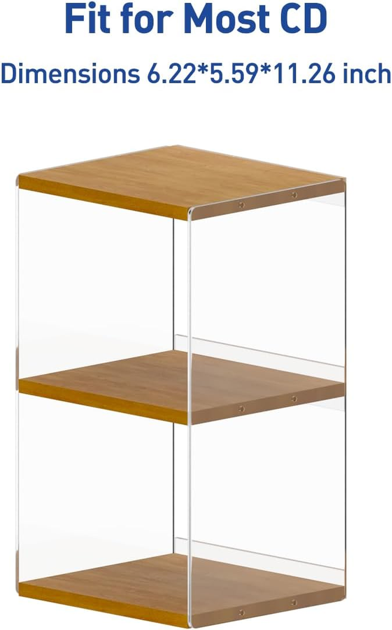 Retro Walnut-Colored MDF CD Holder Desk Rack Organizer, Cute Holds 30 CD Case, Cd Holder Stand, CD Storage/Shelf/Tower/Stand Dollar, Fit for Theatre Room