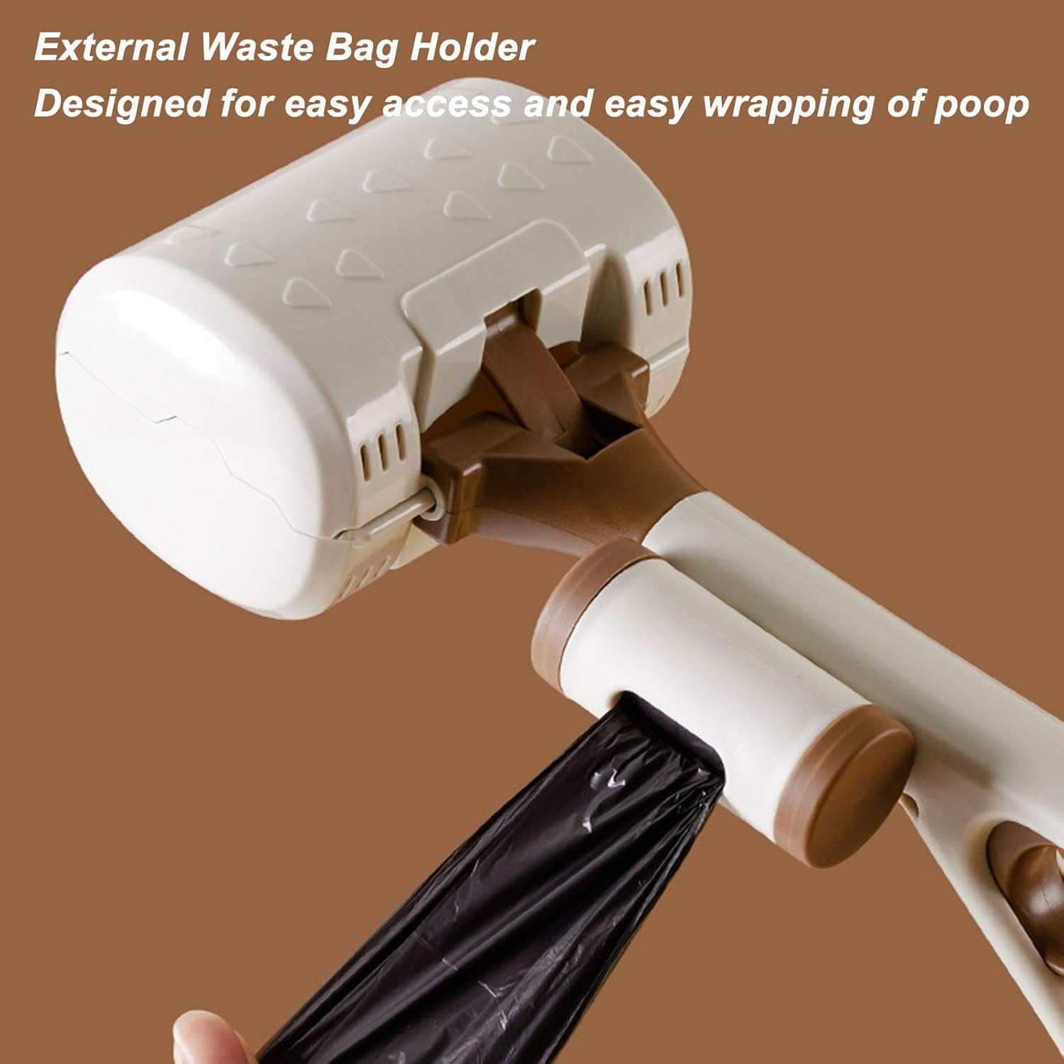 Pet Pooper Scooper, Lightweight and Convenient Dog Pooper Shovel with Ergonomic Handle, Strong Bite, External Garbage Bag Storage Box, ABS Material, 4.5X13.0In (White) - White image number 2