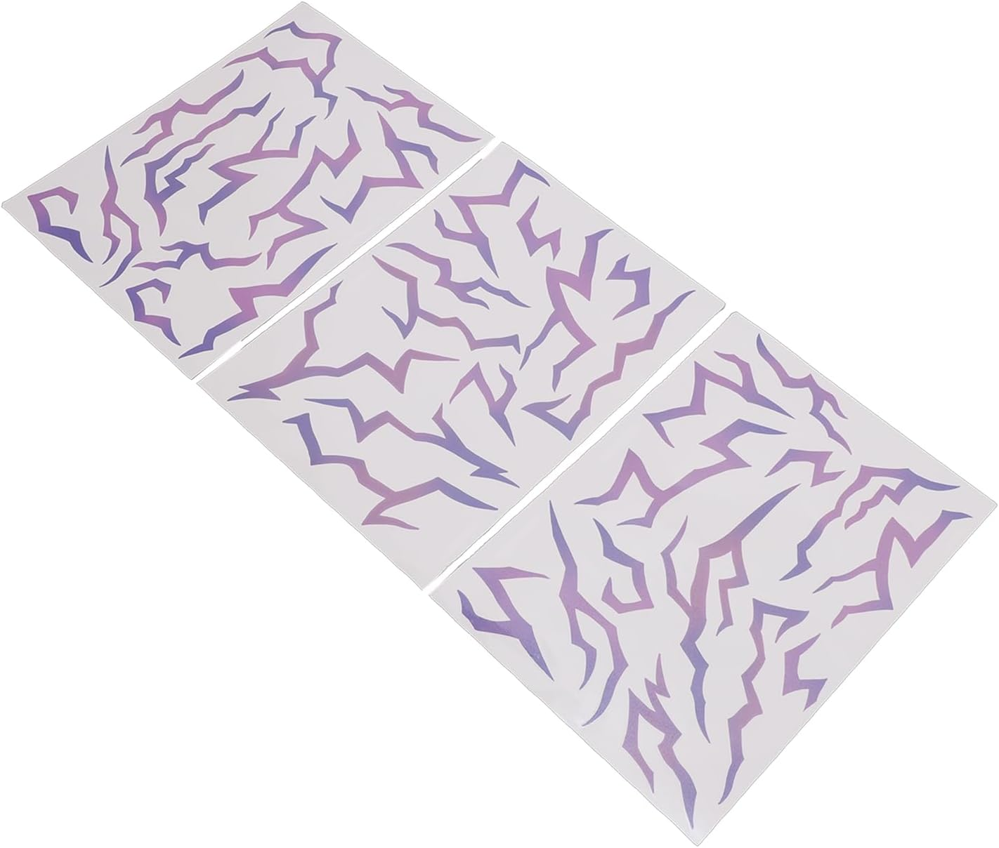 SENECESLI 3PCS Temporary Tattoos, Realistic Heat Transfer Version Tattoo for Hunters, Movie Anime Cosplay Stickers Prop for Party Makeup Dance Music Festivals Fluorescent Gradient Purple image number 1