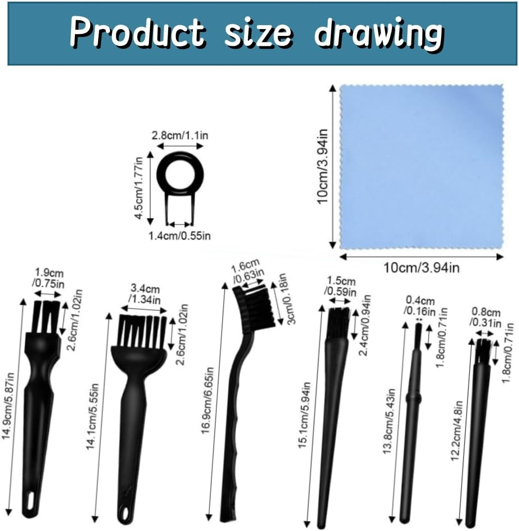 Multi-Purpose Brushes (Black),Anti Static Brushes,Computer Cleaning Kit,Detail Cleaning Brush Set for Small Gaps - Computers,Keyboards,Pcbs,Vents,Car Interior,Window（8Pcs image number 2