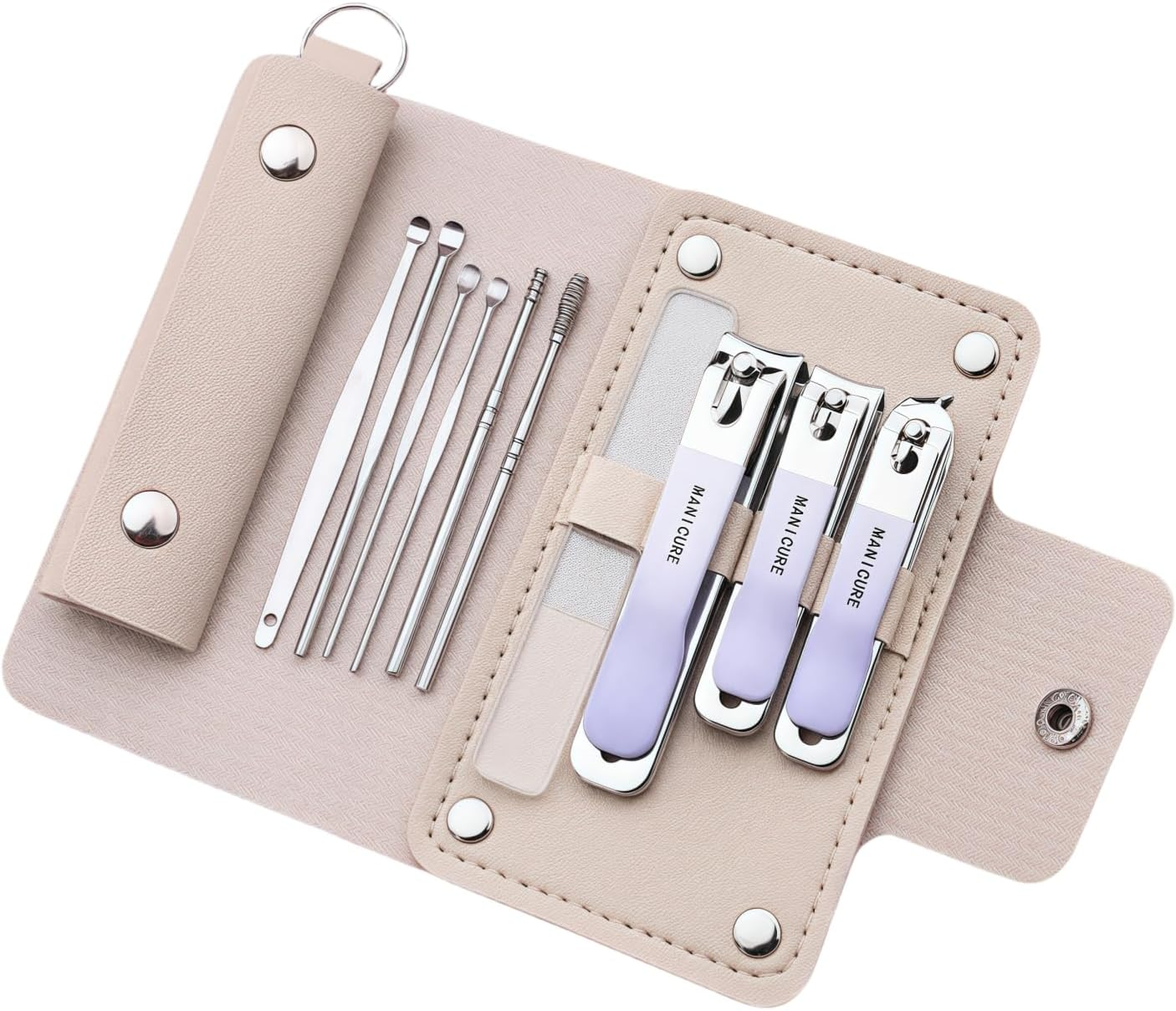 Nail Clipper Set,10-In-1 Stainless Steel Manicure Kit,Tweezers and Nail File Kit Travel Portable, Nail File Nail Cutter Set for Men/Women/Baby.