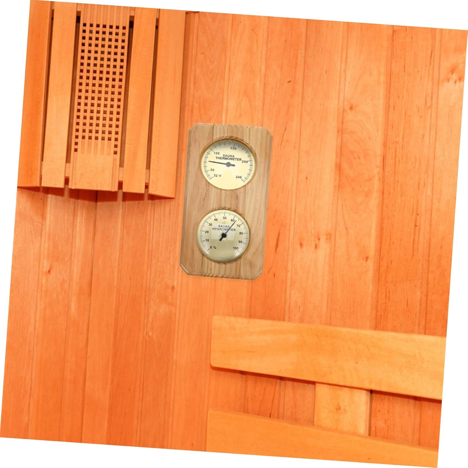 Kisangel Sauna Wall Thermometer Hygrothermograph High Temperature Resistant Indoor Temperature Humidity Gauge for Home Sauna Accessories Practical Hanging Measurement Tool