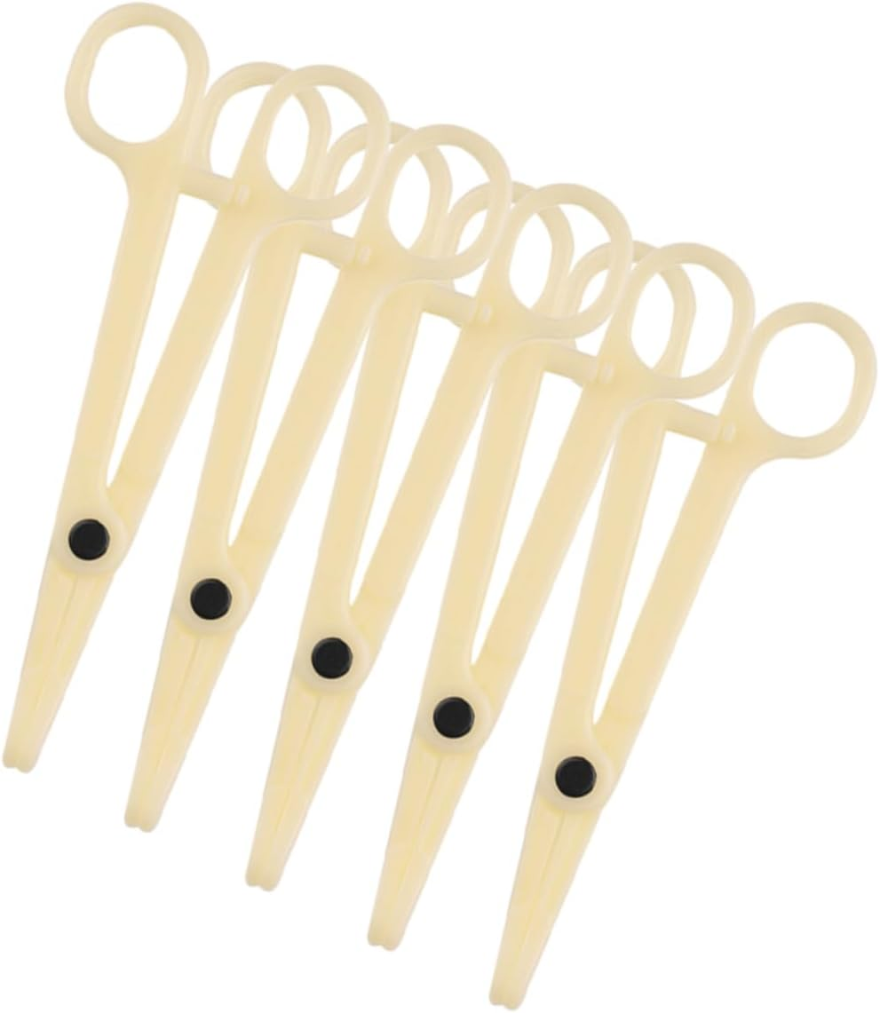 DECORNIJIA Disposable Piercing Clamps and Plastic Piercing Pliers 5Pcs round Mouth Joint Forceps for Use by Men and Women