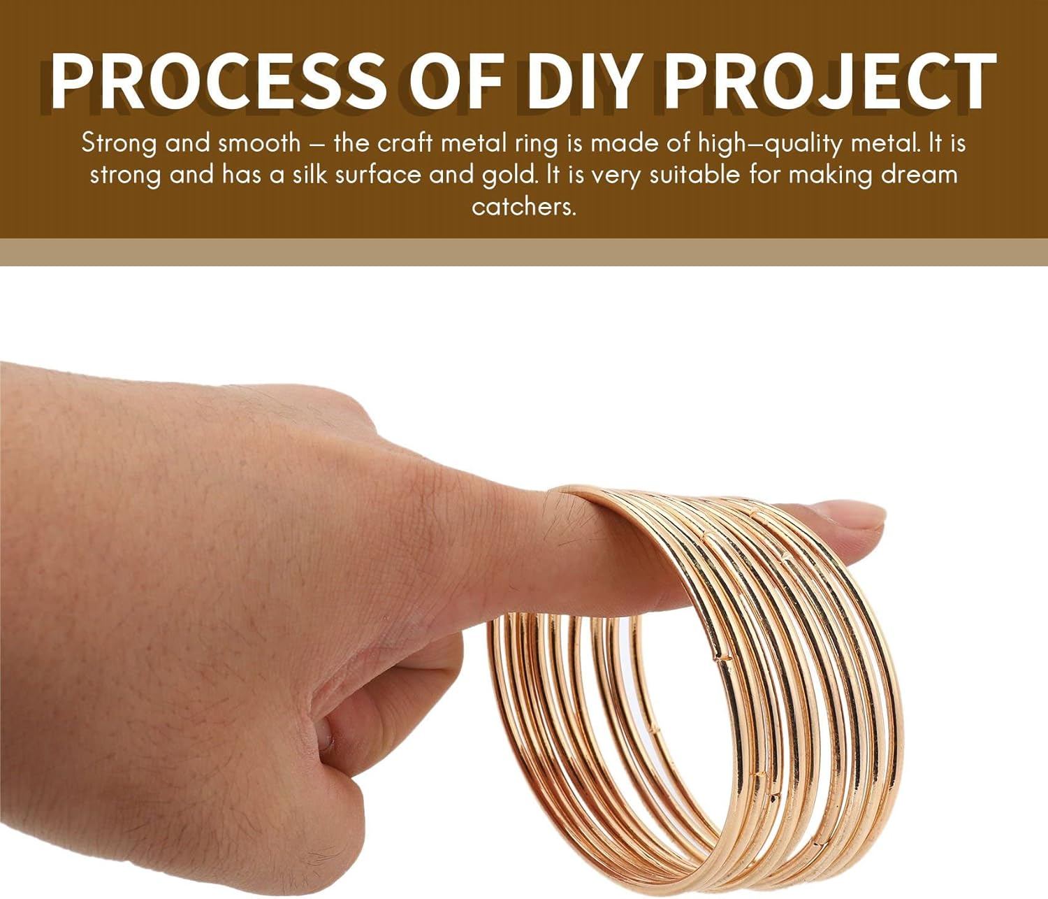 Spacesea 10-Pack 3-Inch Metal Dream Catcher Rings Hoops Craft Supplies for DIY Macrame, Dreamcatchers image number 6