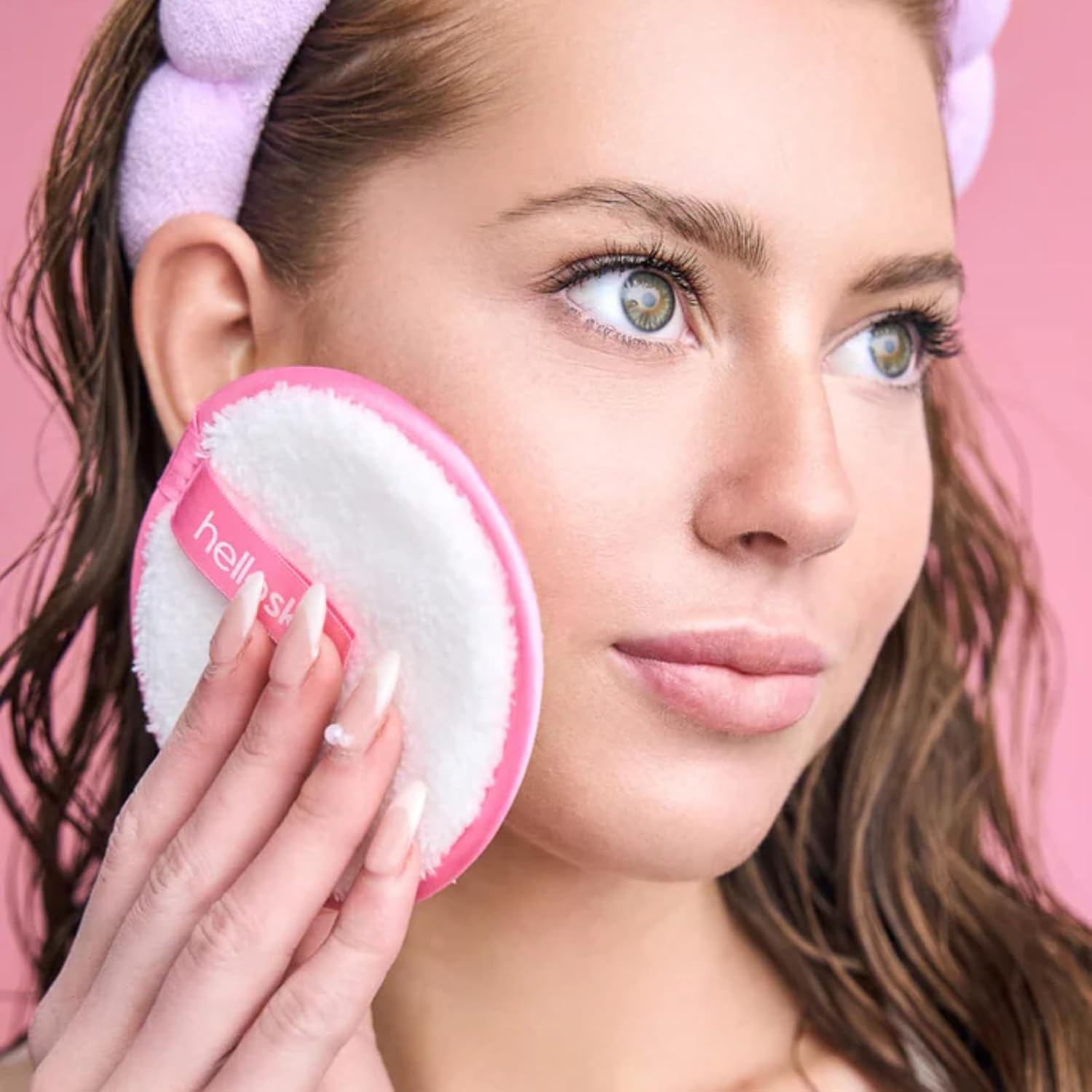 Helloskin Makeup Remover Puffs (3 PACK) | Dual-Sided Reusable Makeup Remover & Exfoliating Pads | Eco-Friendly Face Scrubber for Women | Skincare Puffs for All Skin Types | Gentle & Effective image number 4