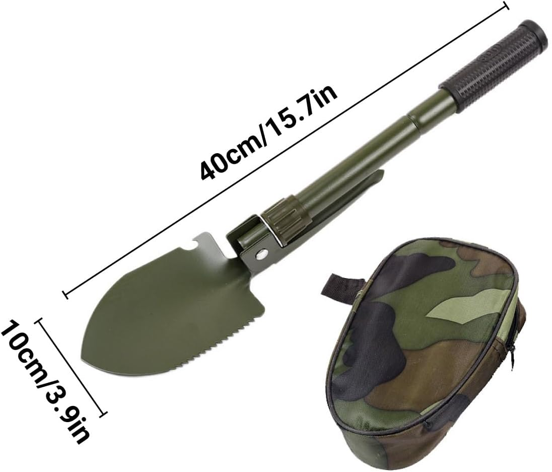 AIMALL Folding Multi-Function Soldier Shovel, 15.7In Compact Military Survival Spade with Pick, Saw, Compass, Bottle Opener, for Camping, Hiking, Digging, and Outdoor Emergency Use image number 5
