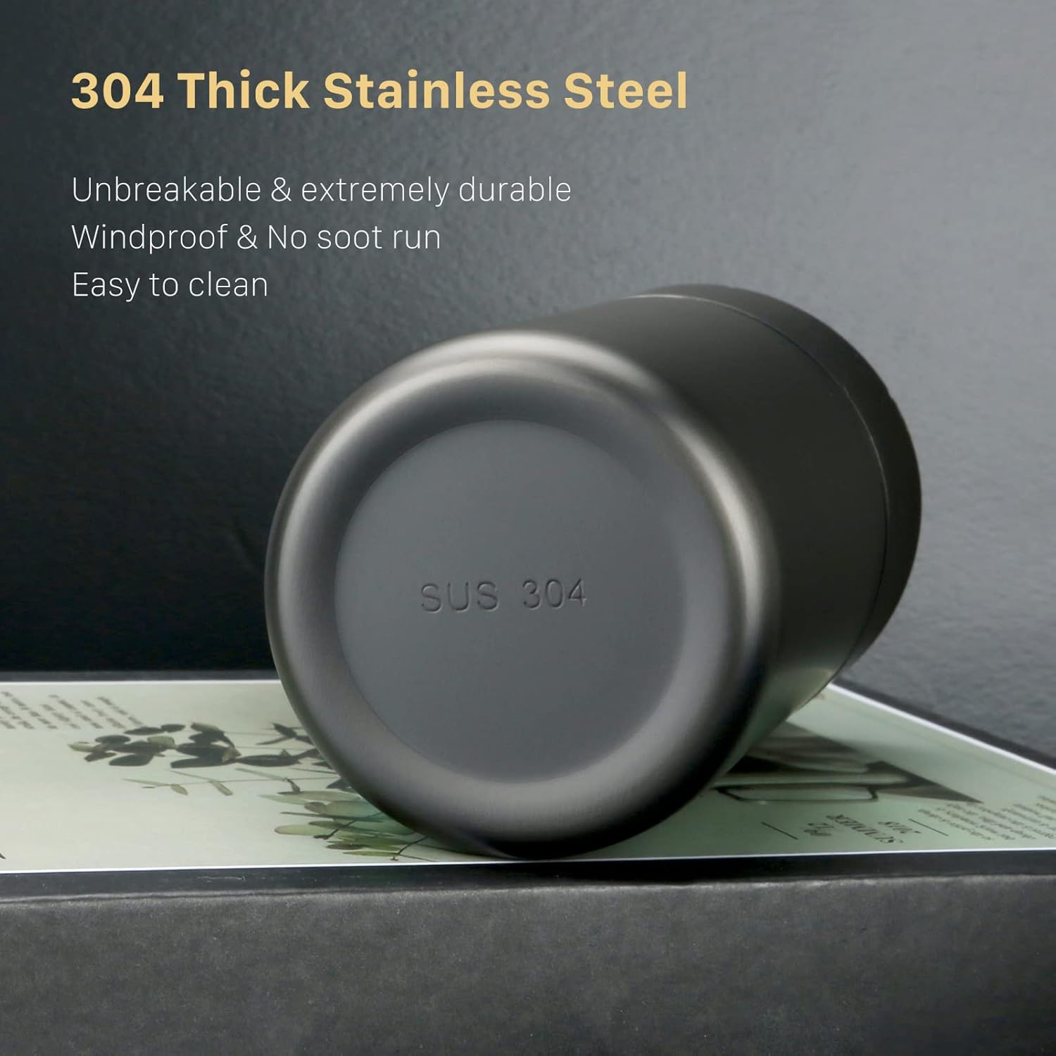 Black Car Ashtray,Cigarette Ashtray with Lid Suit for Most Car Cup Holder,Extinguished Unbreakable Stainless Steel Ashtray for Car Home Office Outdoor Use image number 4