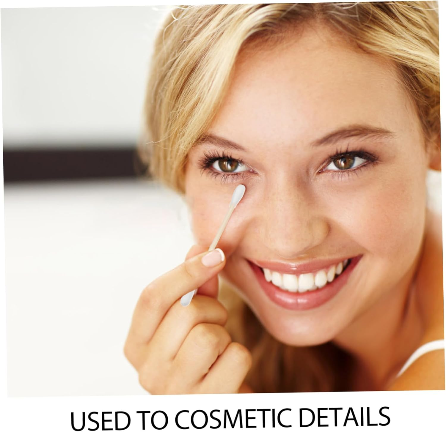 CHILDWEET 100Pcs Cotton Swabs Replacements Long Wooden Handles Makeup Removal Ear Cleaner Double Tipped image number 5