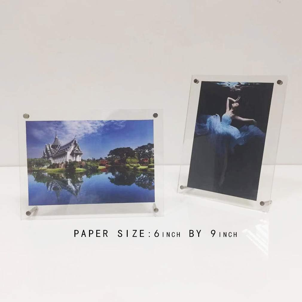HESIN 2 Pack of 6 X 9 Acrylic Picture Frametabletop Photo Frame and Wall Mounted Sign Holder Suit for A5 Paper or 6"X9" Frame (2 Pack) image number 1