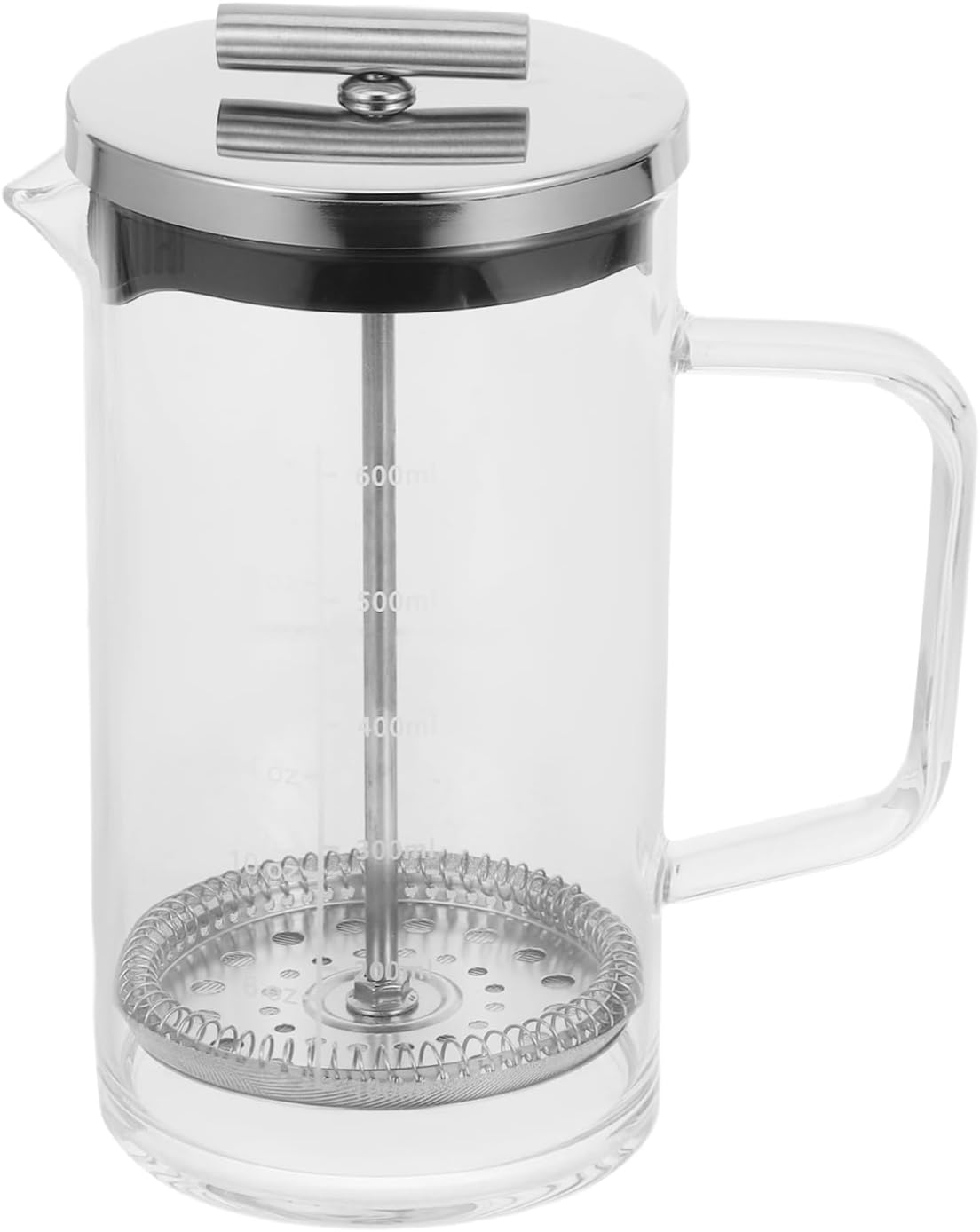 MAGICLULU Coffee Maker Pot Scale Practical Maker Press for Home Use for Brewing Coffee Tea Thick Glass Base Suitable for Daily Use image number 4