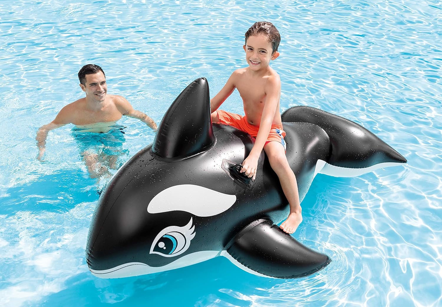 Intex Whale Inflatable Pool Ride-On, 76" X 47", for Ages 3+ image number 2