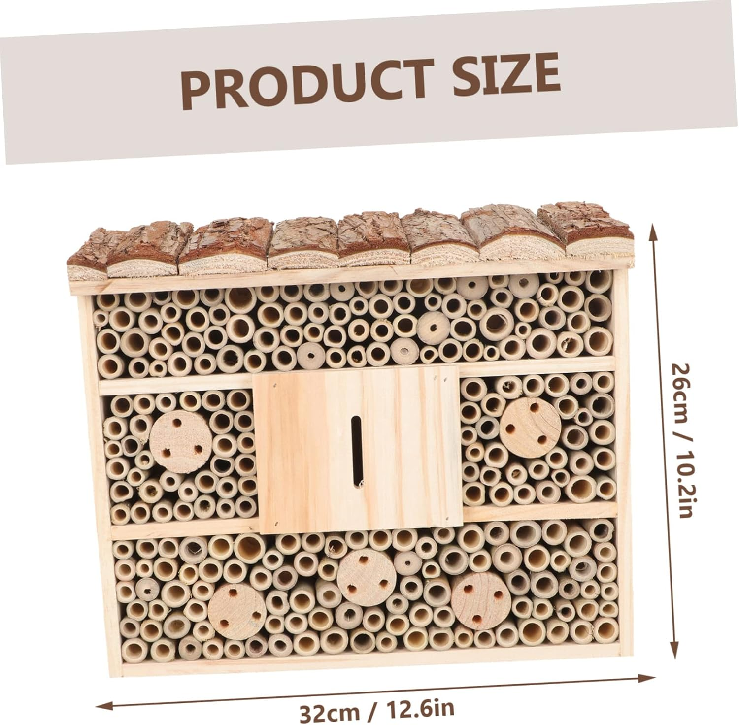 Yardwe Wooden Bee House Garden Ornament Outdoor Insect Cabin Shelter for Bees Ladybirds Safe Habitat Decorative Accent
