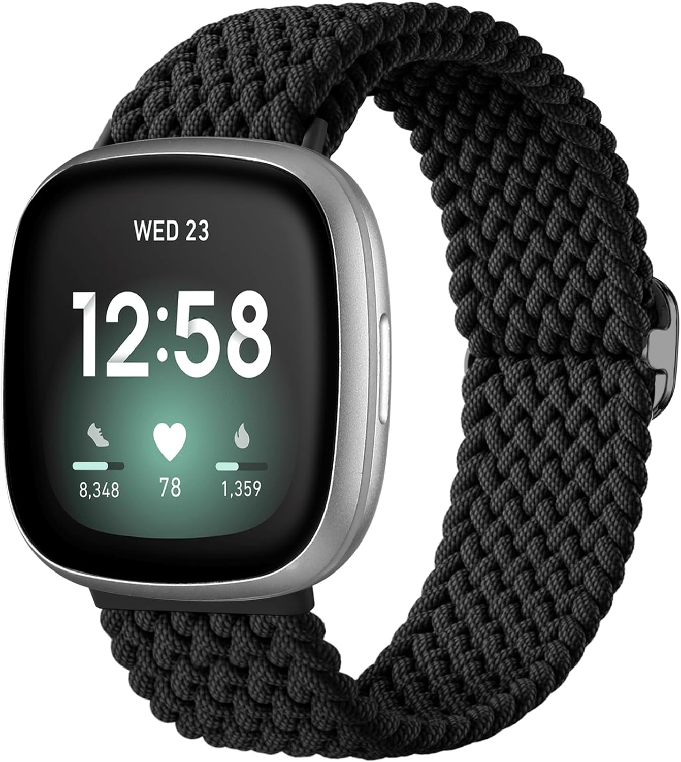 Getino Braided Stretchy Band Compatible with Fitbit Sense Band/Sense 2/Versa 4/ Versa 3 Bands Women Men, Soft Nylon Elastic Accessories, Strap for Fitbit Sense/Sense 2/ Versa 4/ Versa 3 Watch, Parent
