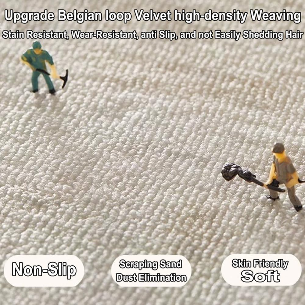 Hardwood Floor Chair Mat - Non-Slip Heavy-Duty Rolling Chair Pad for Home Office - Multi-Purpose Floor Protector Rug for Desks & Heavy Furniture【90X140Cm】 - Beige Stripe image number 5