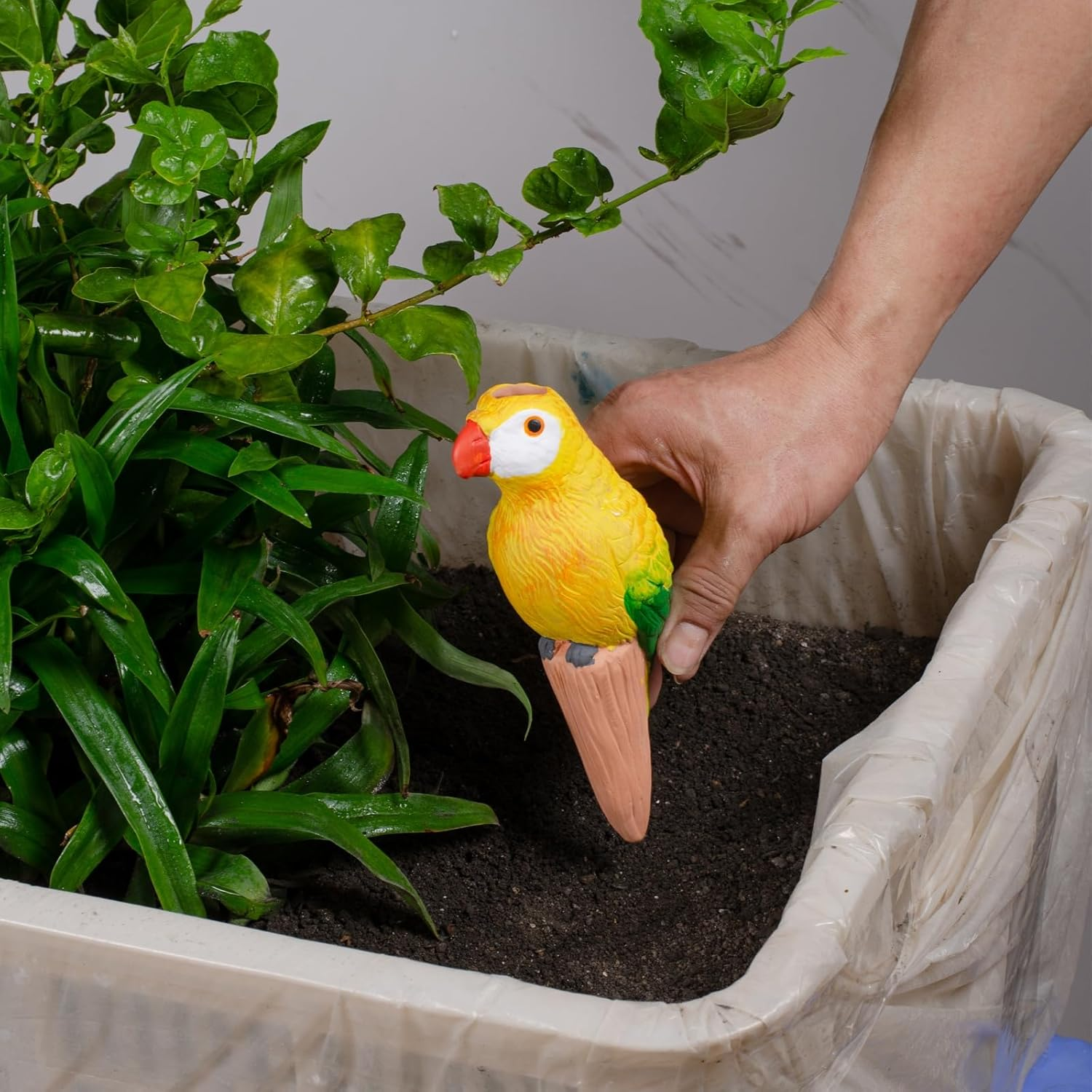 Terracotta Watering Spike Set, Self Watering Planter Insert, Automatic Plant Watering Devices for Vacation Care, Garden/Office/Outdoor/Indoor Plant Decoration 4PCS