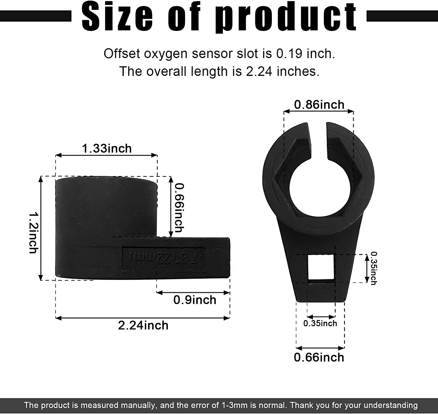 Stymart Offset Oxygen Sensor Socket, 3/8-Inch Drive by 7/8-Inch 22Mm, Wire Gate Accesses Sensor from Side, Preventing Damage to Wires, Universal for Most Models of Cars image number 1