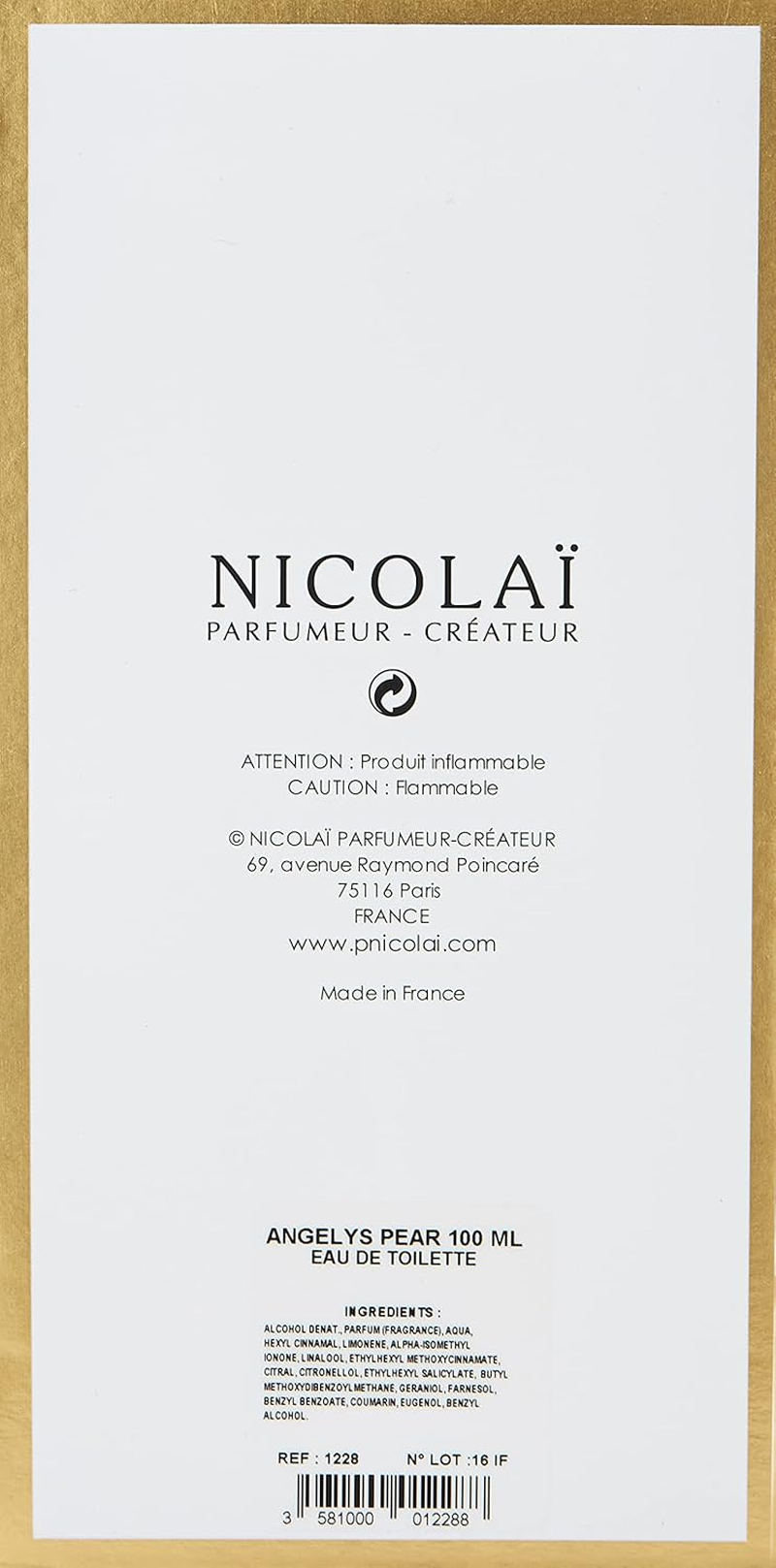 Nicolai Unisex Eau De Toilette Angelys Pear 3.4 OZ